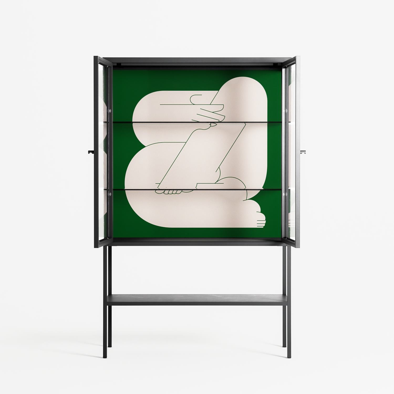 Rest 1 - Loft Cabinet - Andrea Devia-Nuño - Antracite - Clear glass