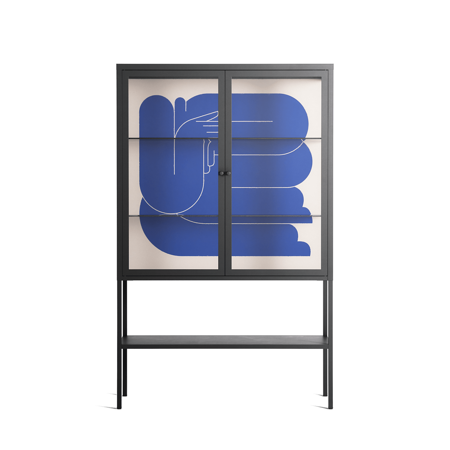 Wait 2 - Loft Cabinet - Andrea Devia-Nuño - Antracite - Clear glass