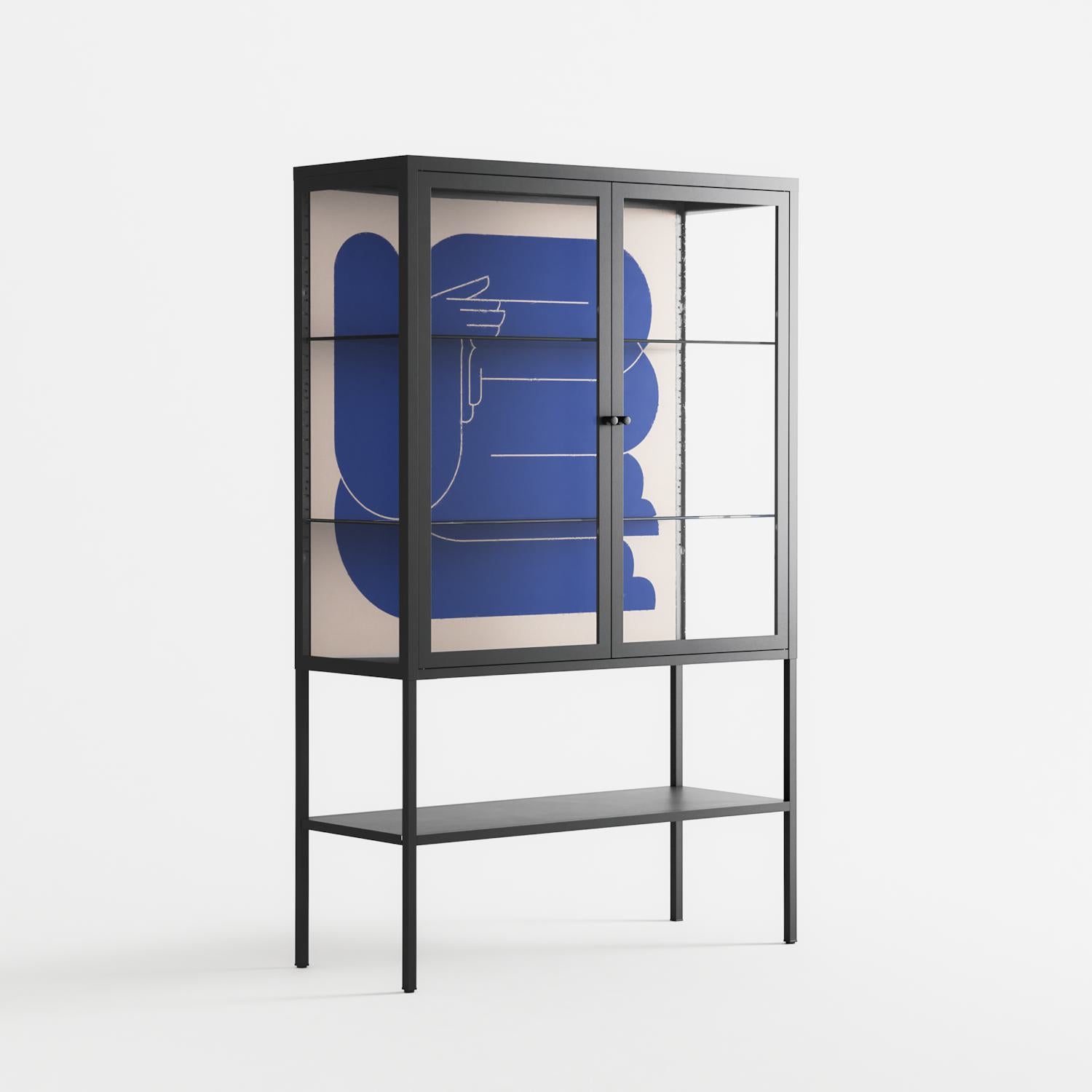 Wait 2 - Loft Cabinet - Andrea Devia-Nuño - Antracite - Clear glass