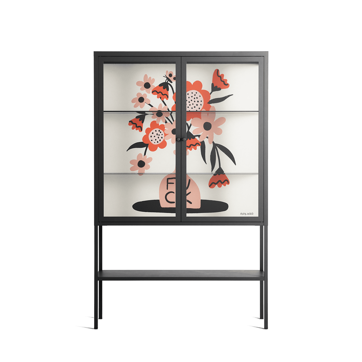 Fuck - Loft Cabinet - Aley Wild - Antracite - Clear glass