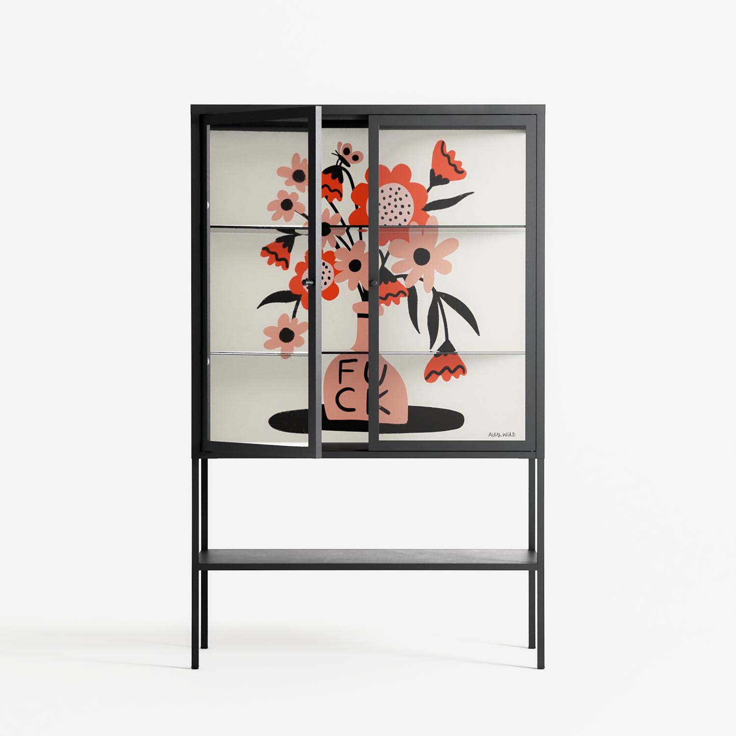 Fuck - Loft Cabinet - Aley Wild - Antracite - Clear glass