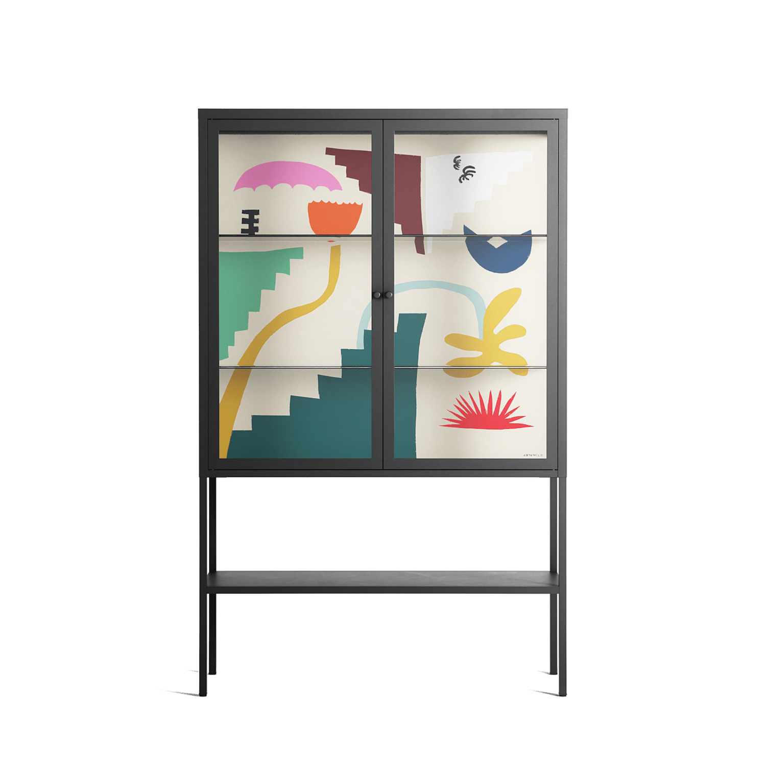 Garden Shapes - Loft Cabinet - Aley Wild - Antracite - Clear glass