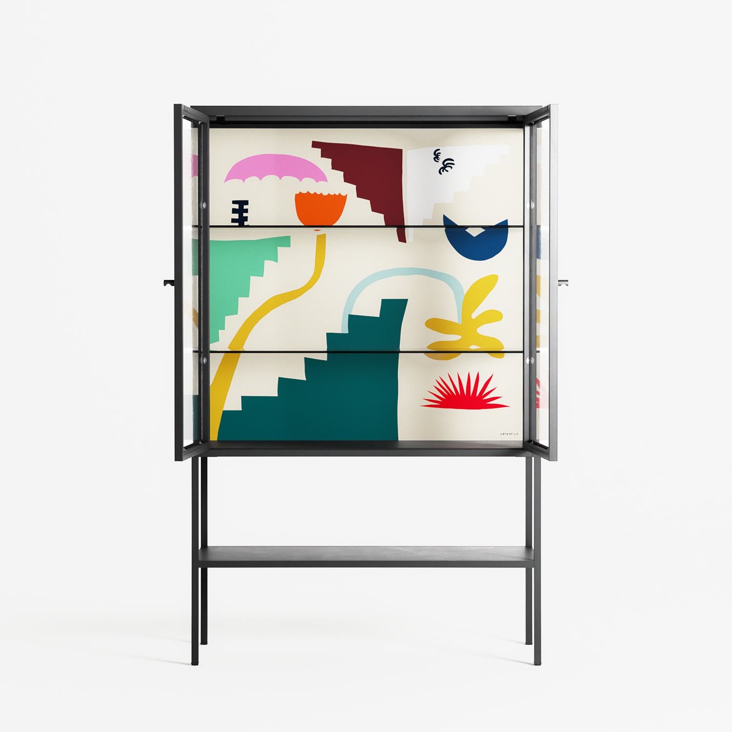 Garden Shapes - Loft Cabinet - Aley Wild - Antracite - Clear glass