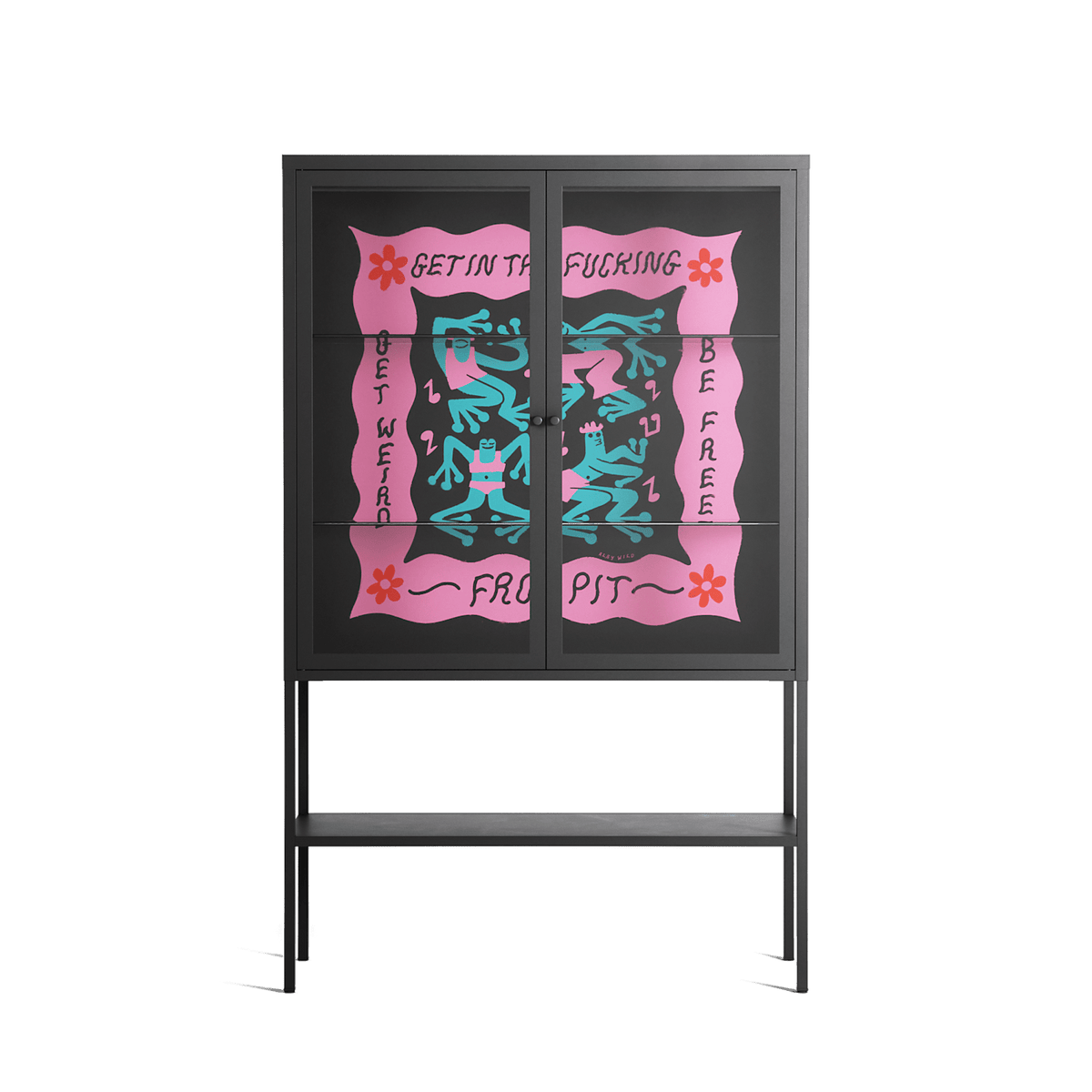 Get In The Fucking Frog Pit - Loft Cabinet - Aley Wild - Antracite - Clear glass