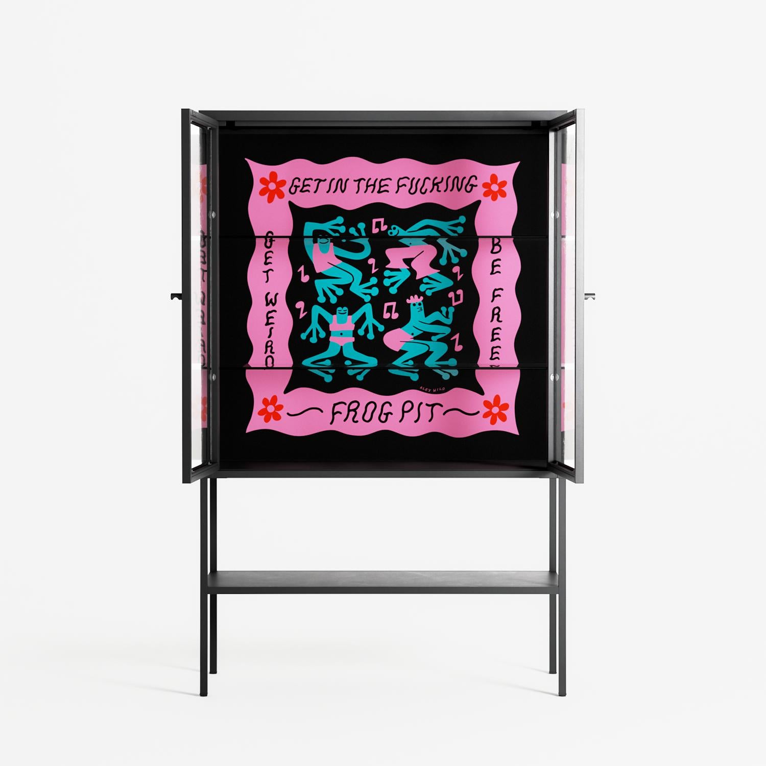 Get In The Fucking Frog Pit - Loft Cabinet - Aley Wild - Antracite - Clear glass