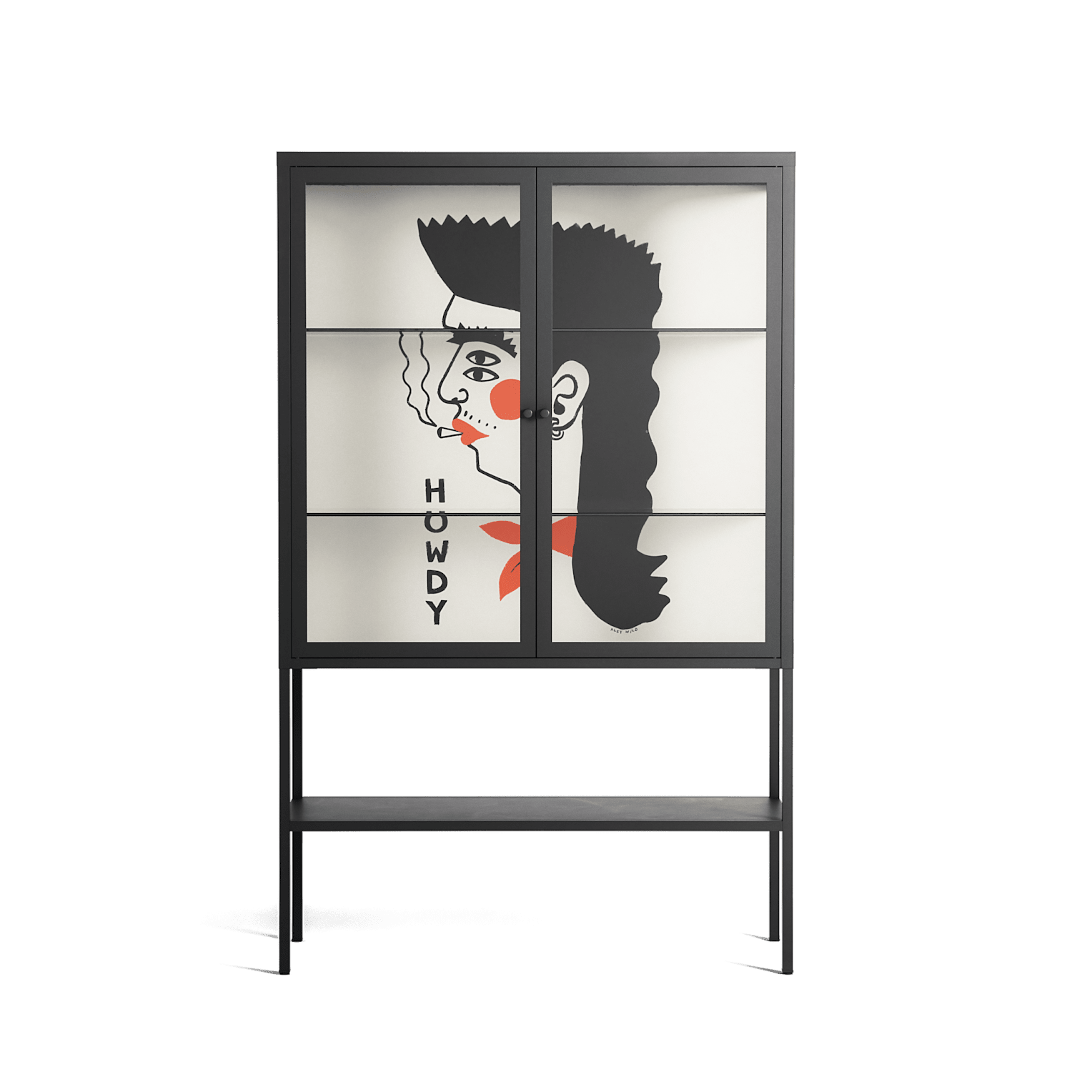 Howdy - Loft Cabinet - Aley Wild - Antracite - Clear glass