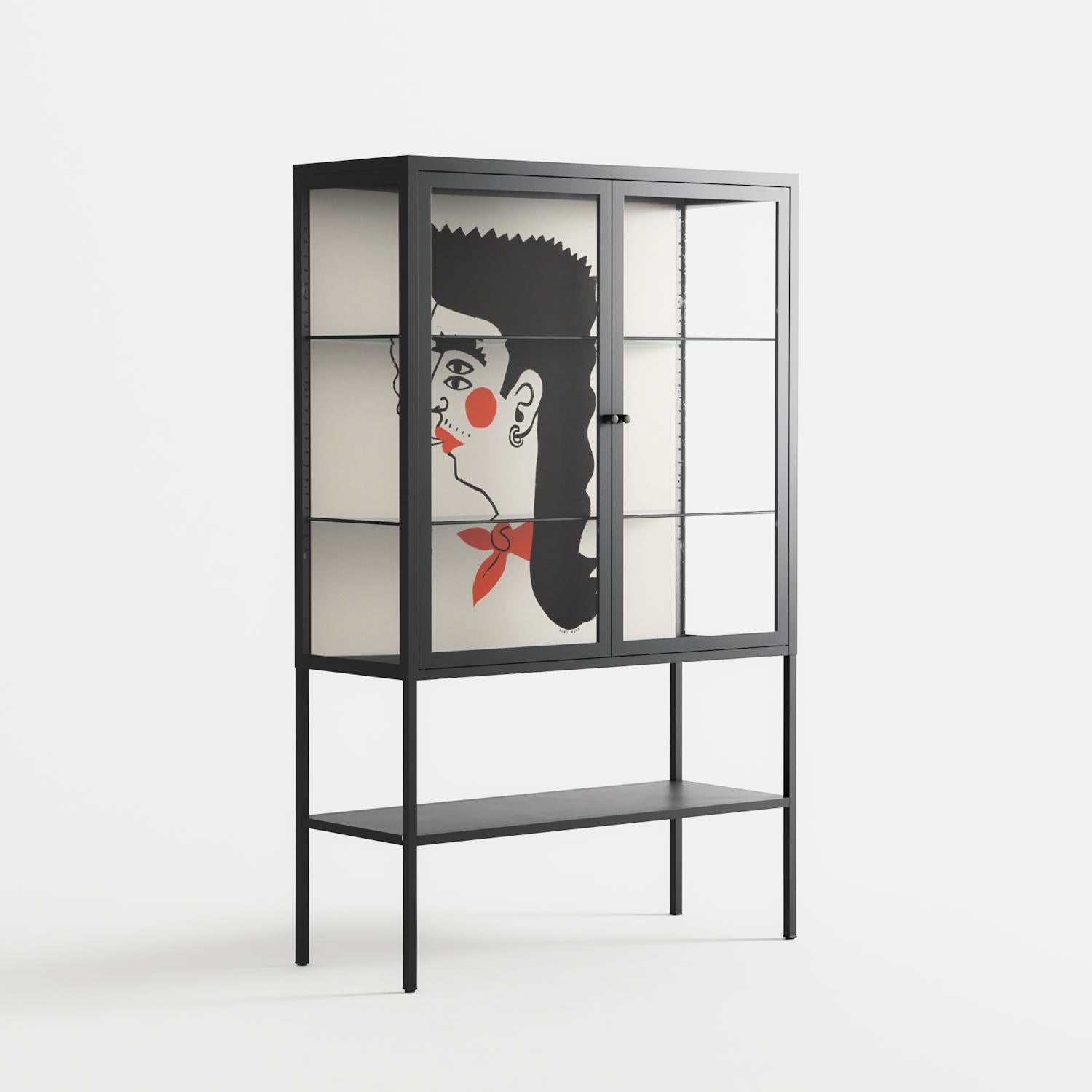 Howdy - Loft Cabinet - Aley Wild - Antracite - Clear glass