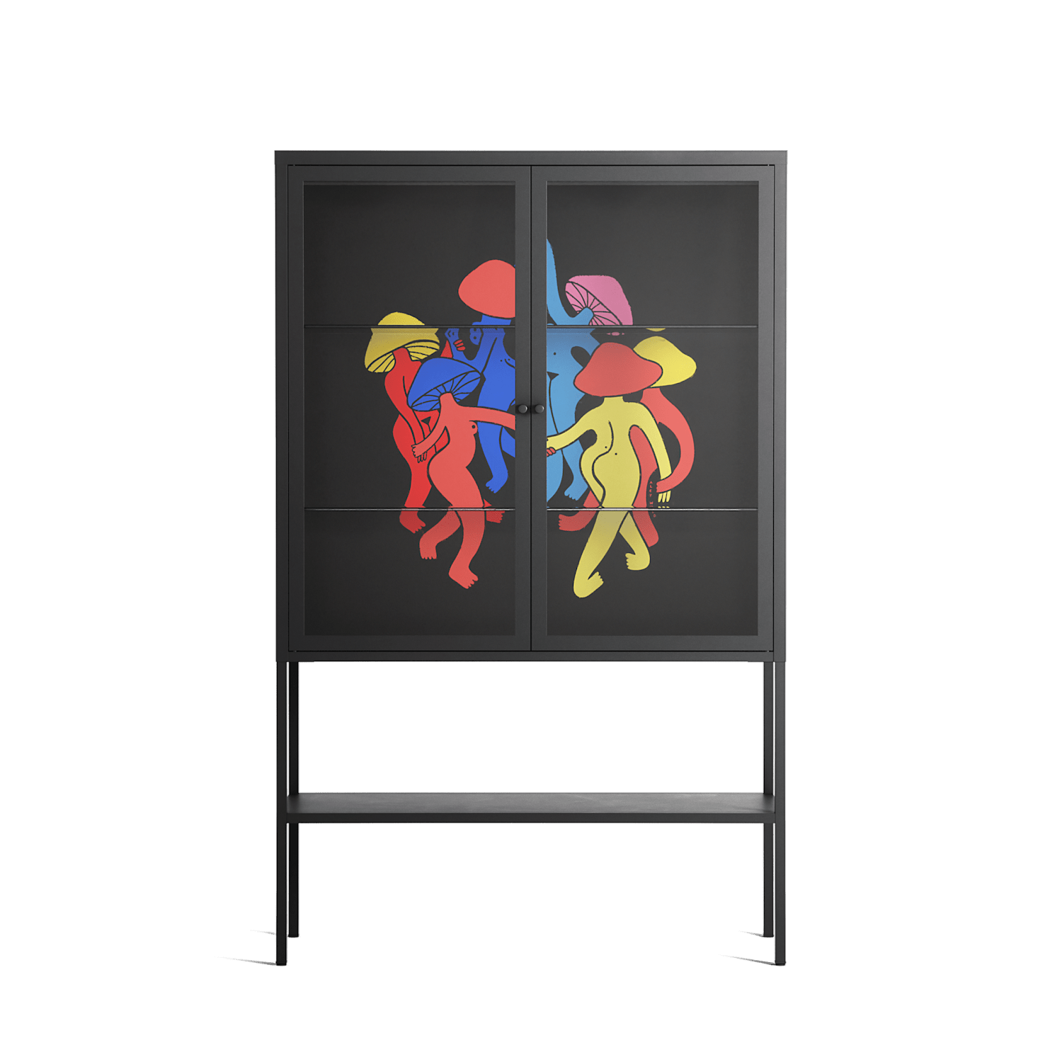 Mushroom Dance Multi - Loft Cabinet - Aley Wild - Antracite - Clear glass