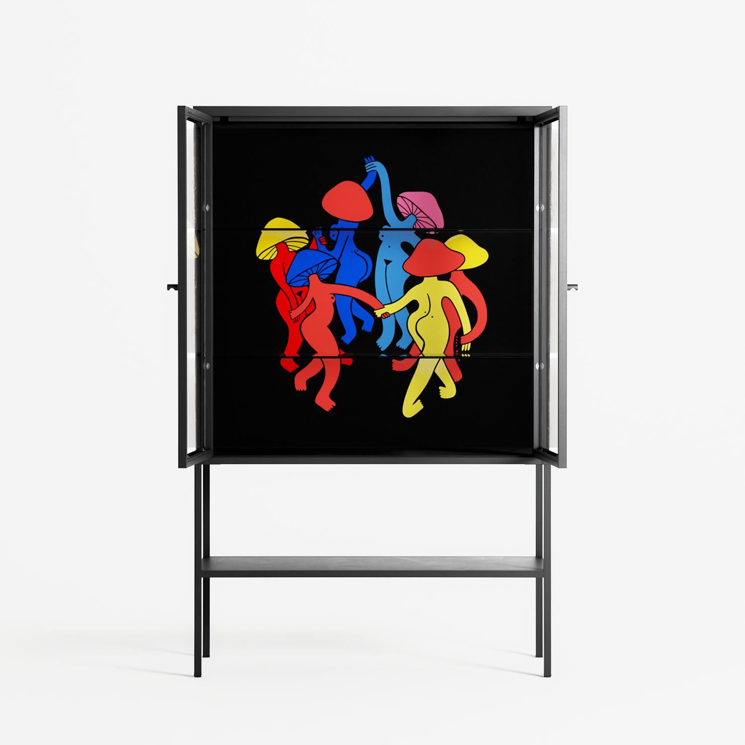 Mushroom Dance Multi - Loft Cabinet - Aley Wild - Antracite - Clear glass