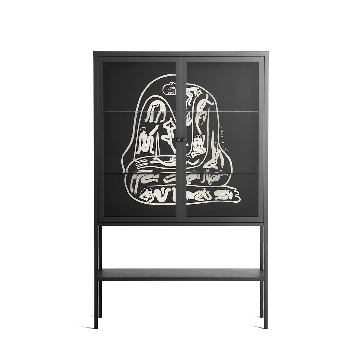 Nudes on Nudes - Loft Cabinet - Aley Wild - Antracite - Clear glass