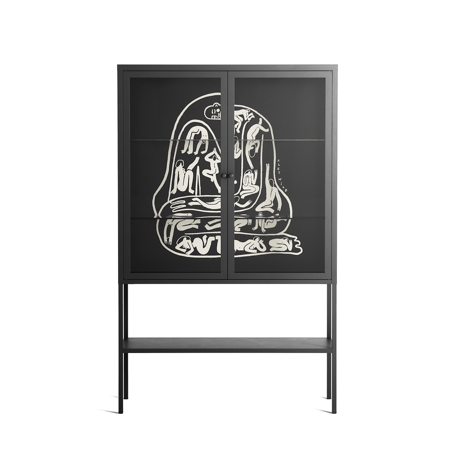 Nudes on Nudes - Loft Cabinet - Aley Wild - Antracite - Clear glass