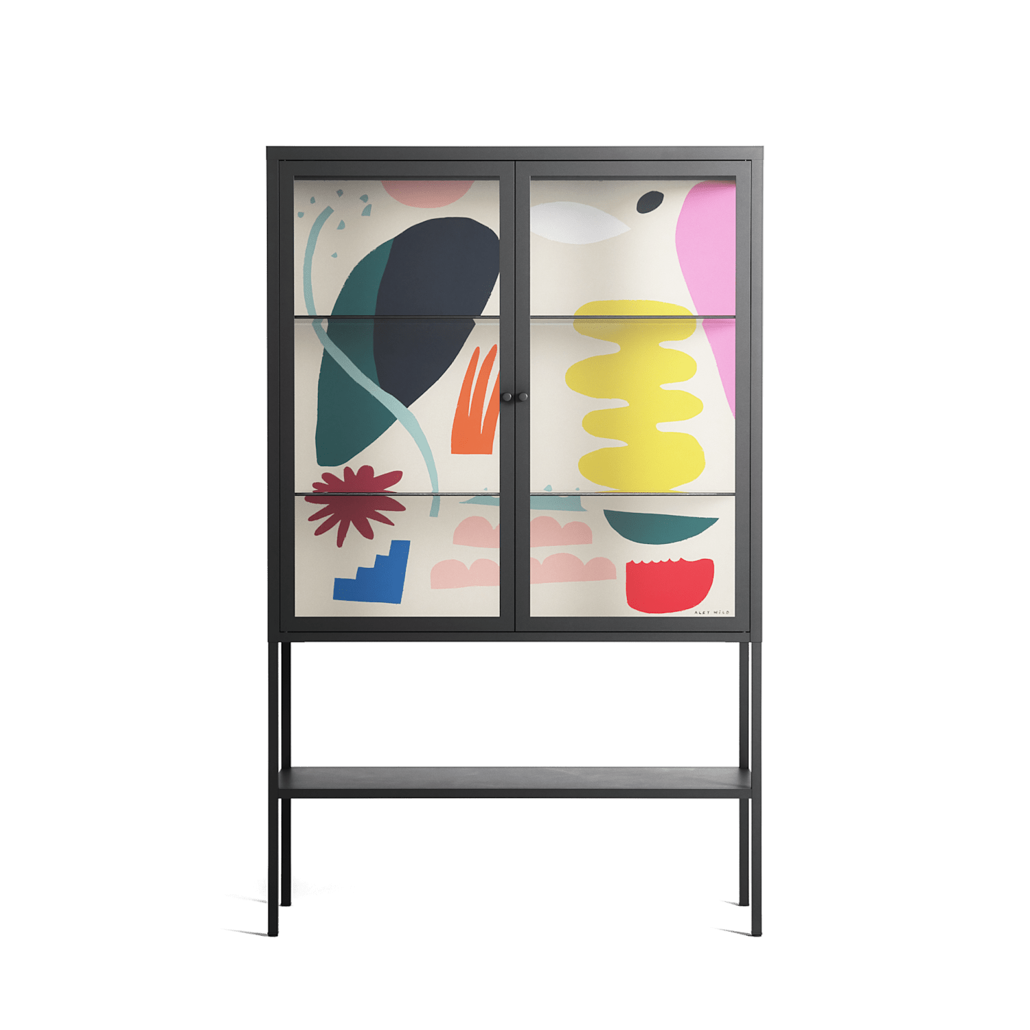 Sea Shapes - Loft Cabinet - Aley Wild - Antracite - Clear glass