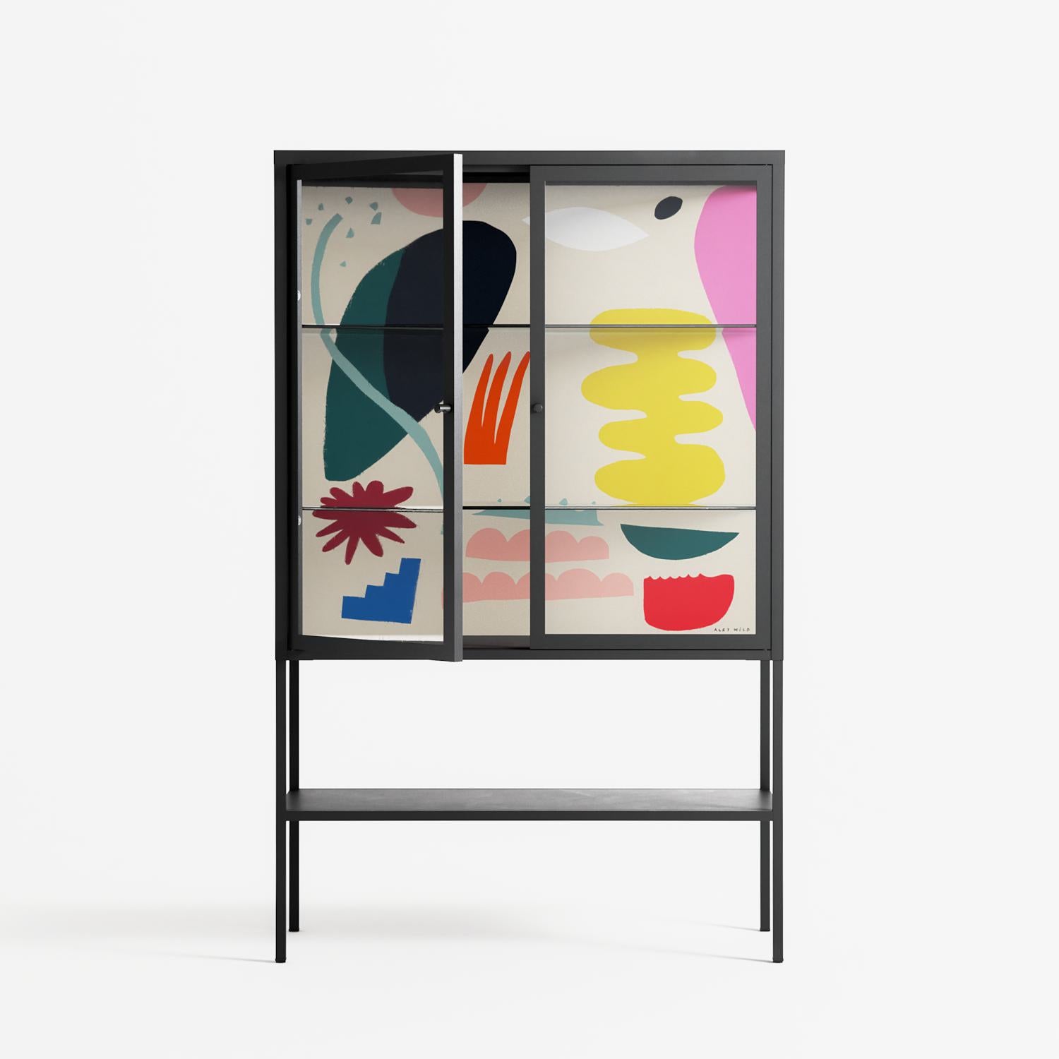 Sea Shapes - Loft Cabinet - Aley Wild - Antracite - Clear glass