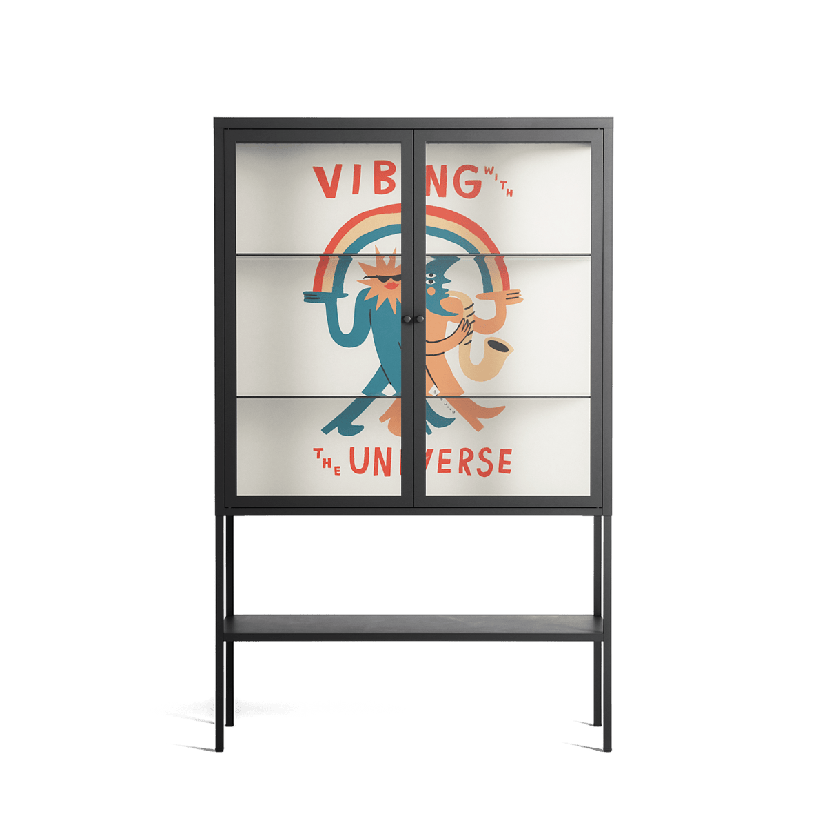 Vibing With The Universe - Loft Cabinet - Aley Wild - Antracite - Clear glass