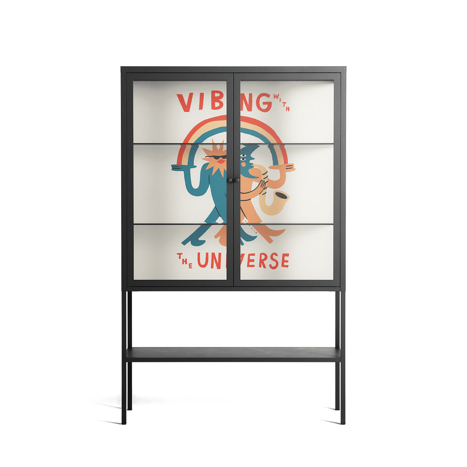 Vibing With The Universe - Loft Cabinet - Aley Wild - Antracite - Clear glass