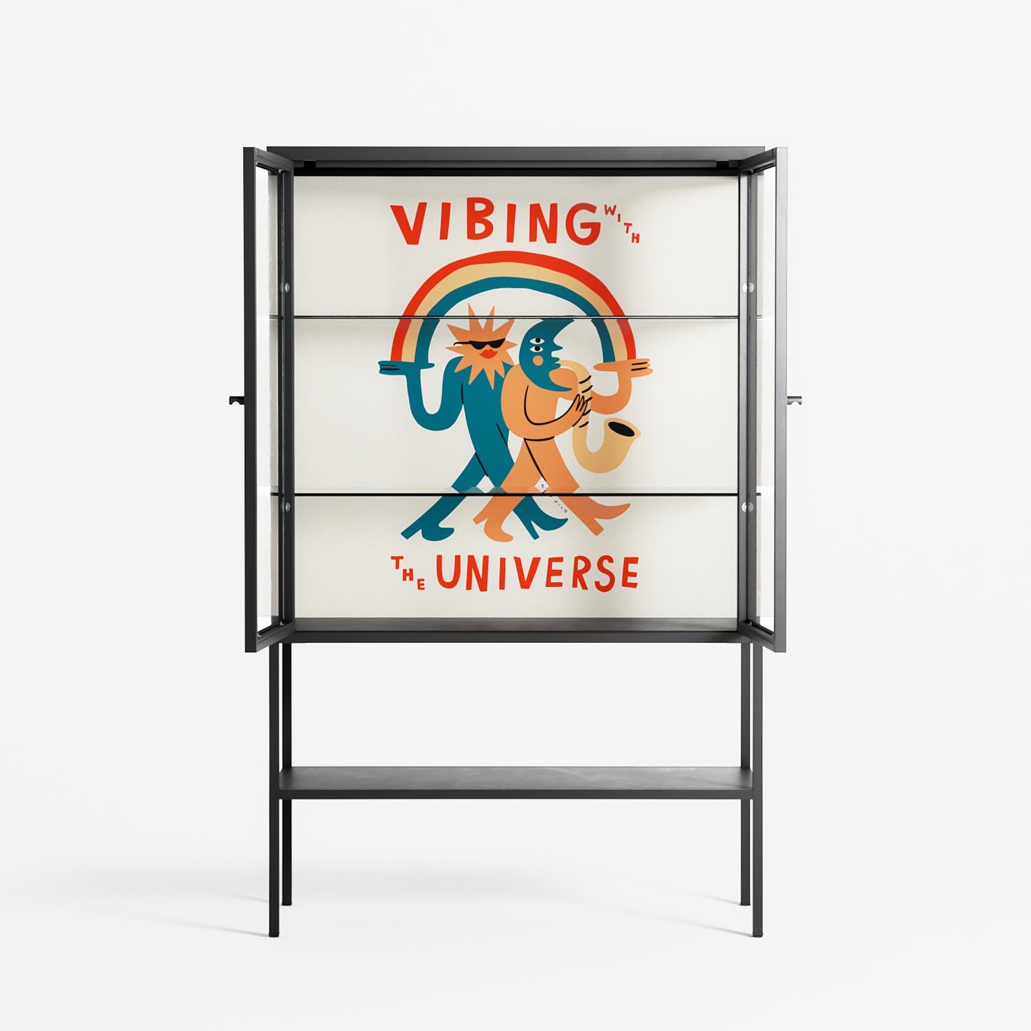 Vibing With The Universe - Loft Cabinet - Aley Wild - Antracite - Clear glass