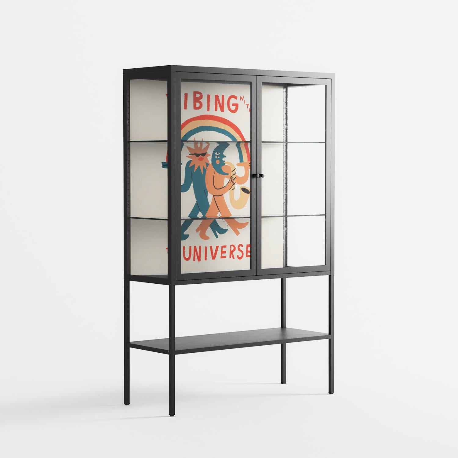 Vibing With The Universe - Loft Cabinet - Aley Wild - Antracite - Clear glass