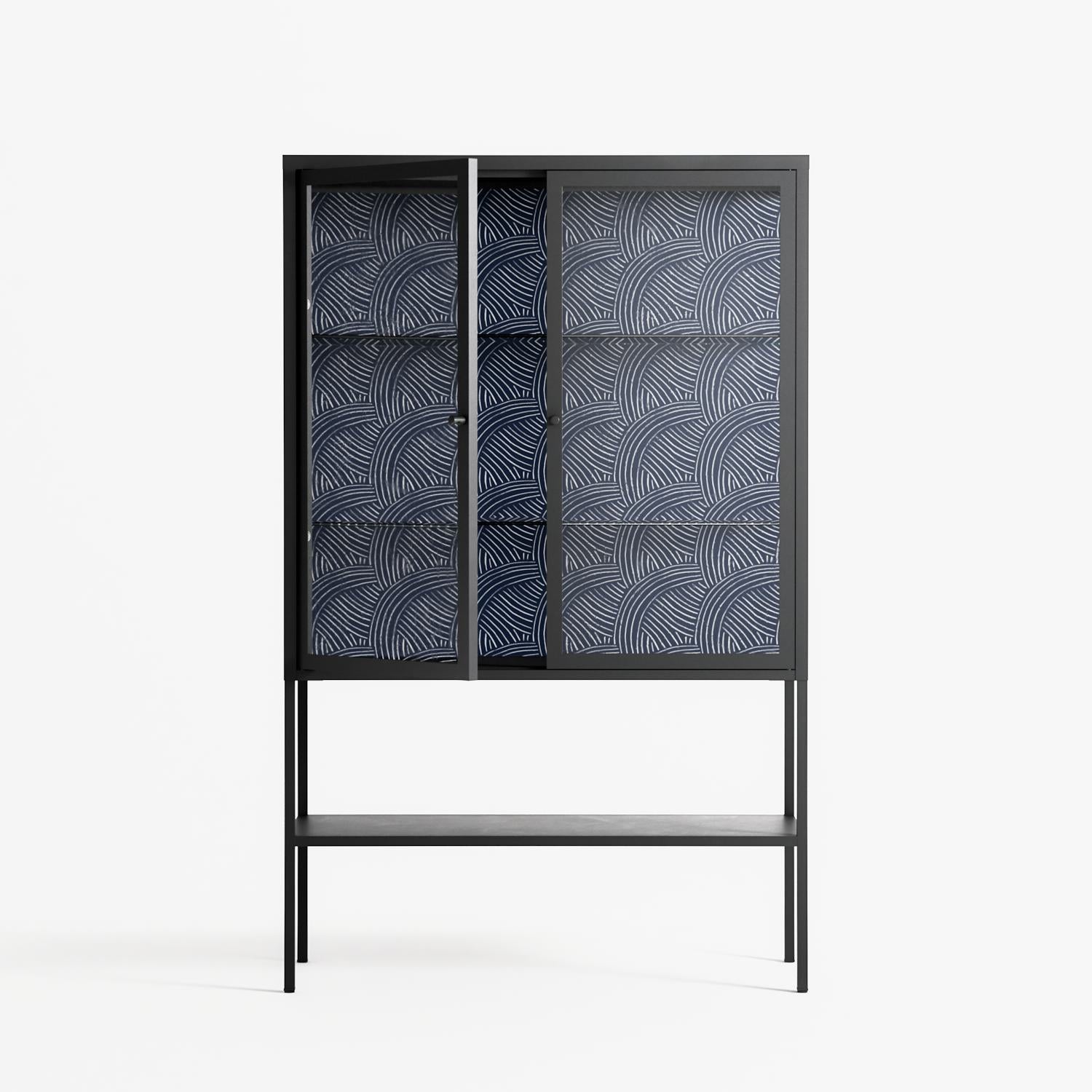 Basket Weave - Loft Cabinet - Katie O’Shea - Antracite - Clear glass