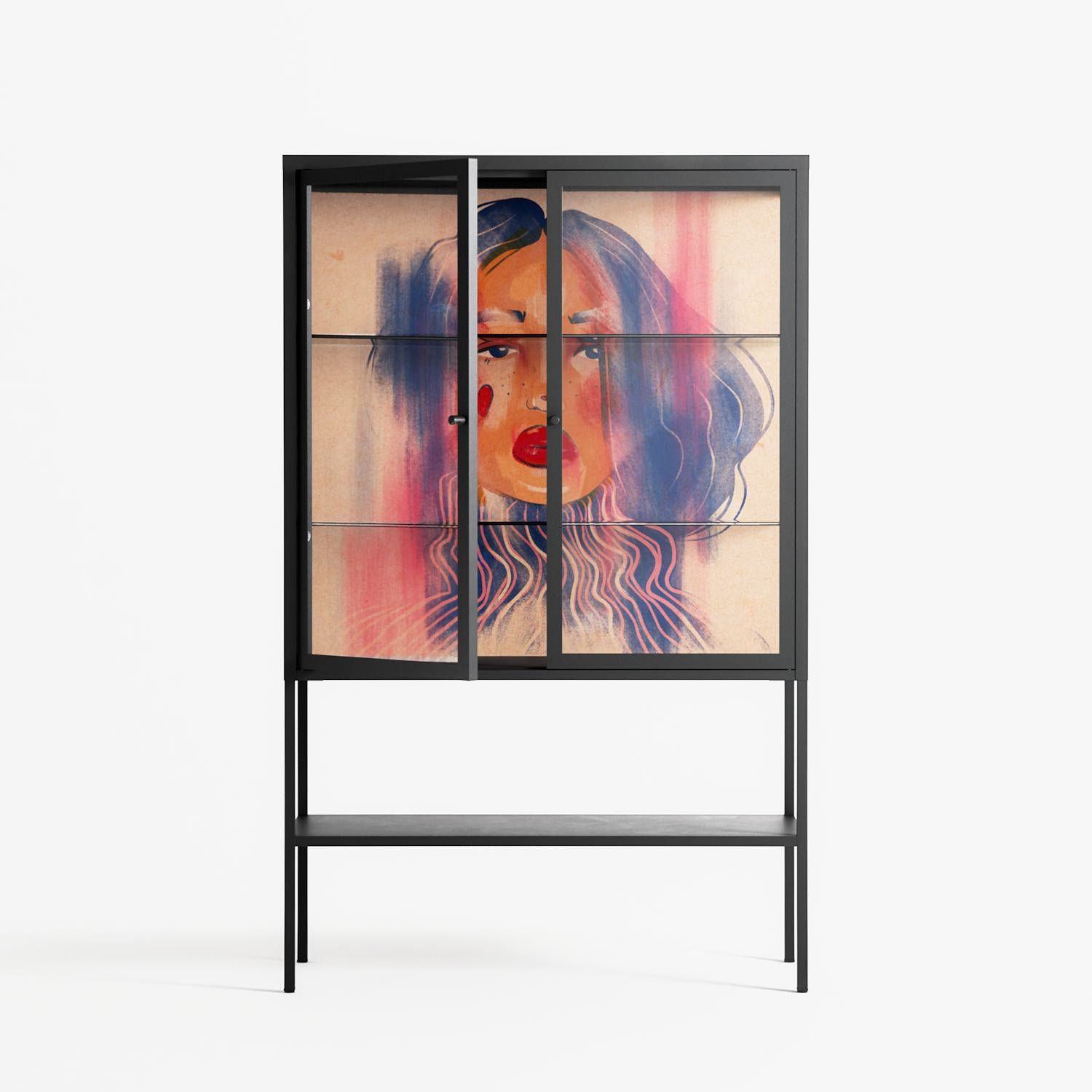 Hidden Beauty - Loft Cabinet - Raissa Oltmanns - Antracite - Clear glass