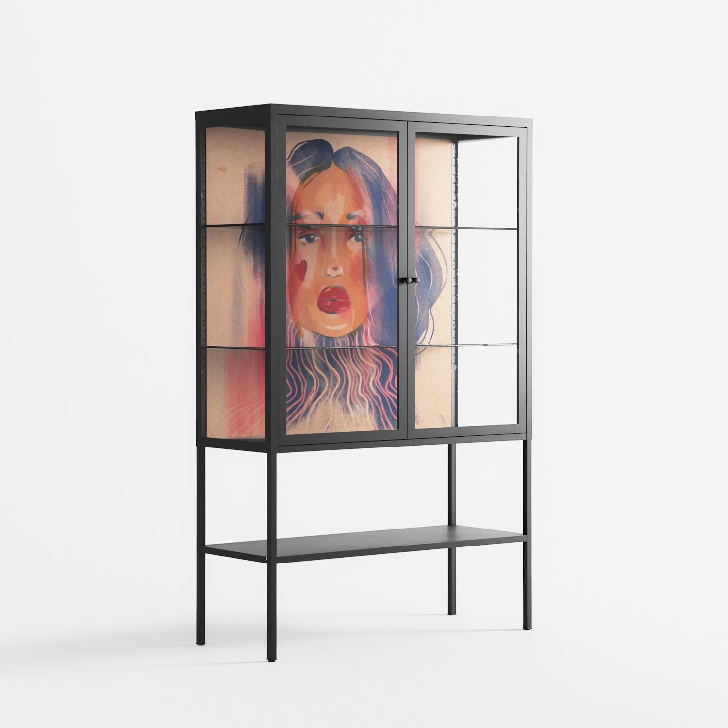 Hidden Beauty - Loft Cabinet - Raissa Oltmanns - Antracite - Clear glass