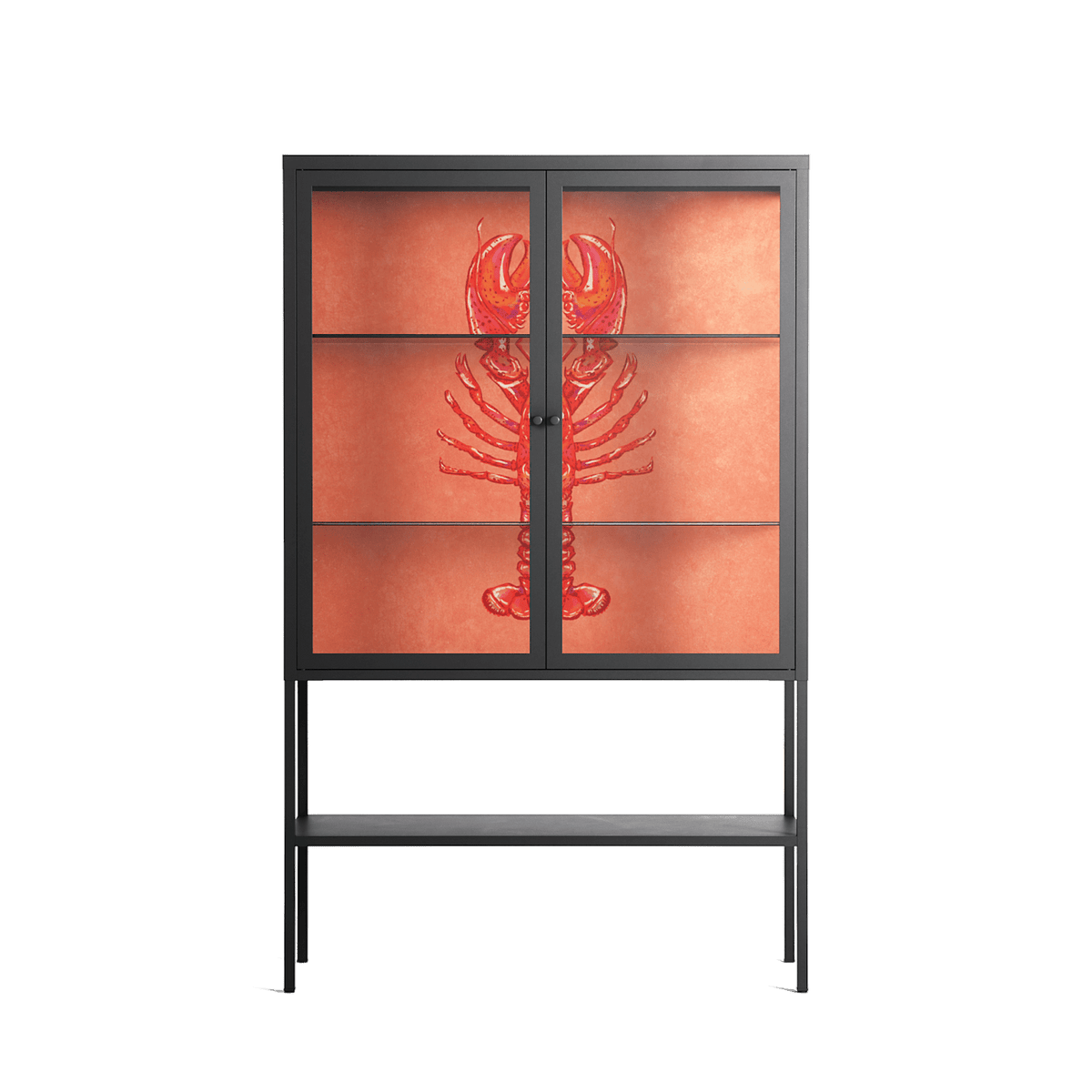 Lobster - Loft Cabinet - Raissa Oltmanns - Antracite - Clear glass