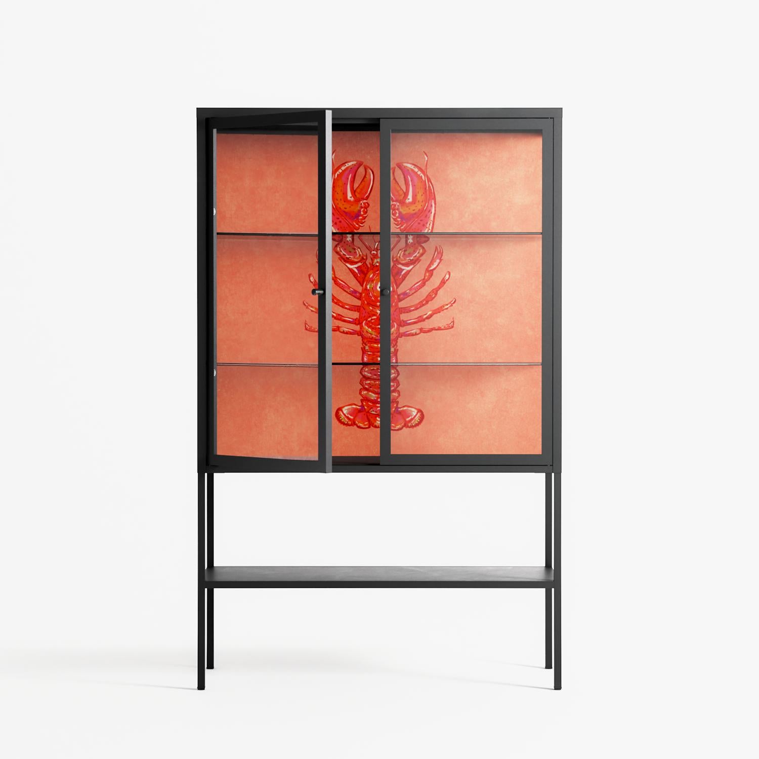 Lobster - Loft Cabinet - Raissa Oltmanns - Antracite - Clear glass
