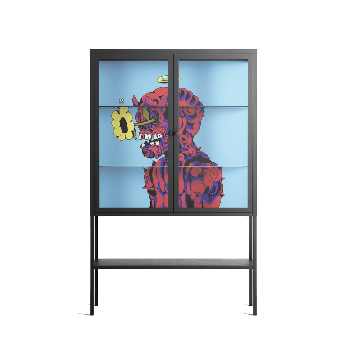 Flower - Loft Cabinet - Cezar Berje - Antracite - Clear glass