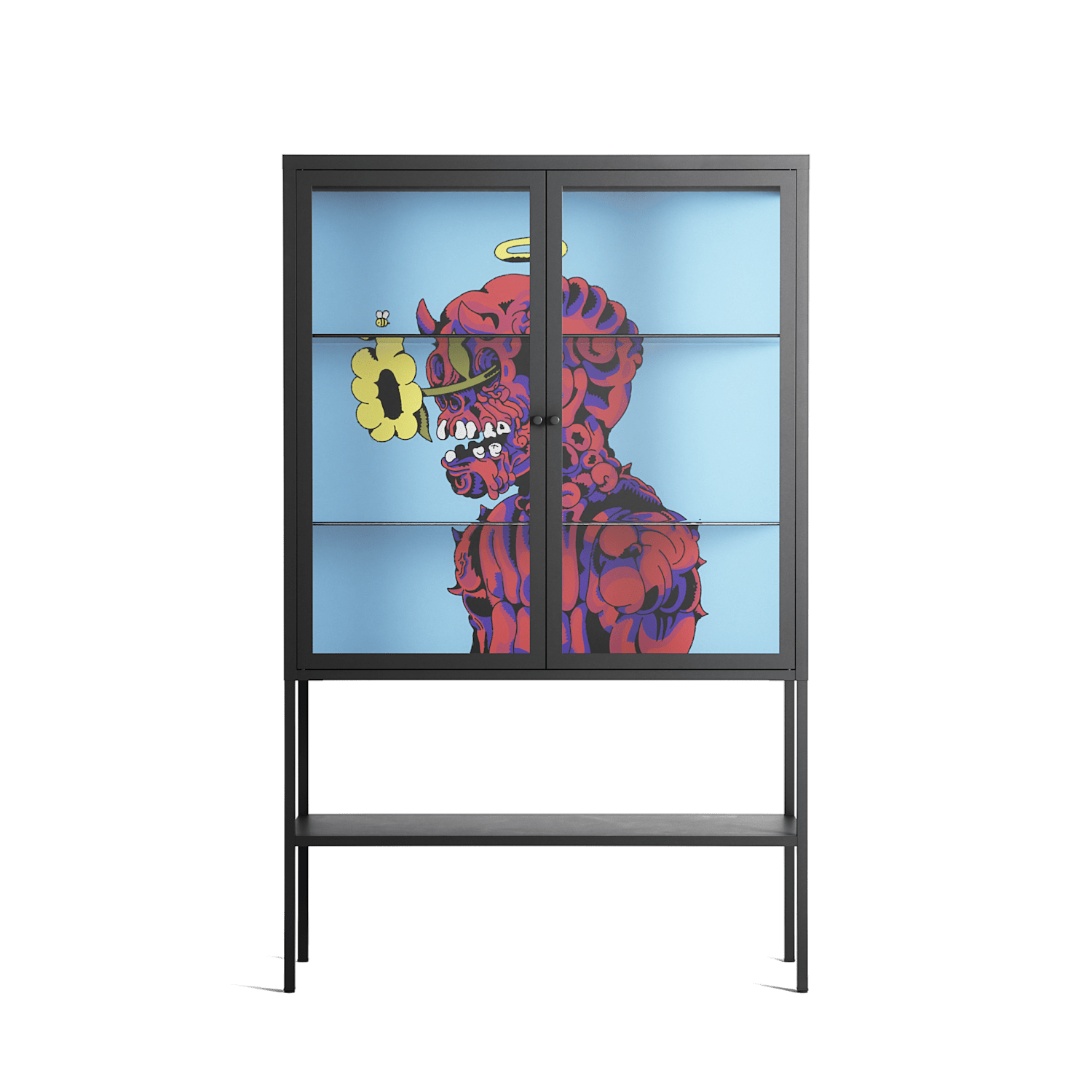 Flower - Loft Cabinet - Cezar Berje - Antracite - Clear glass