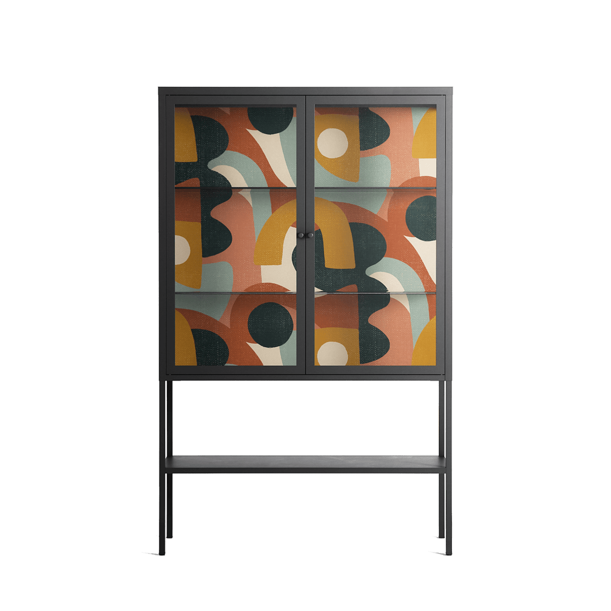 Abstract Sunrise - Loft Cabinet - Amy Suther - Antracite - Clear glass