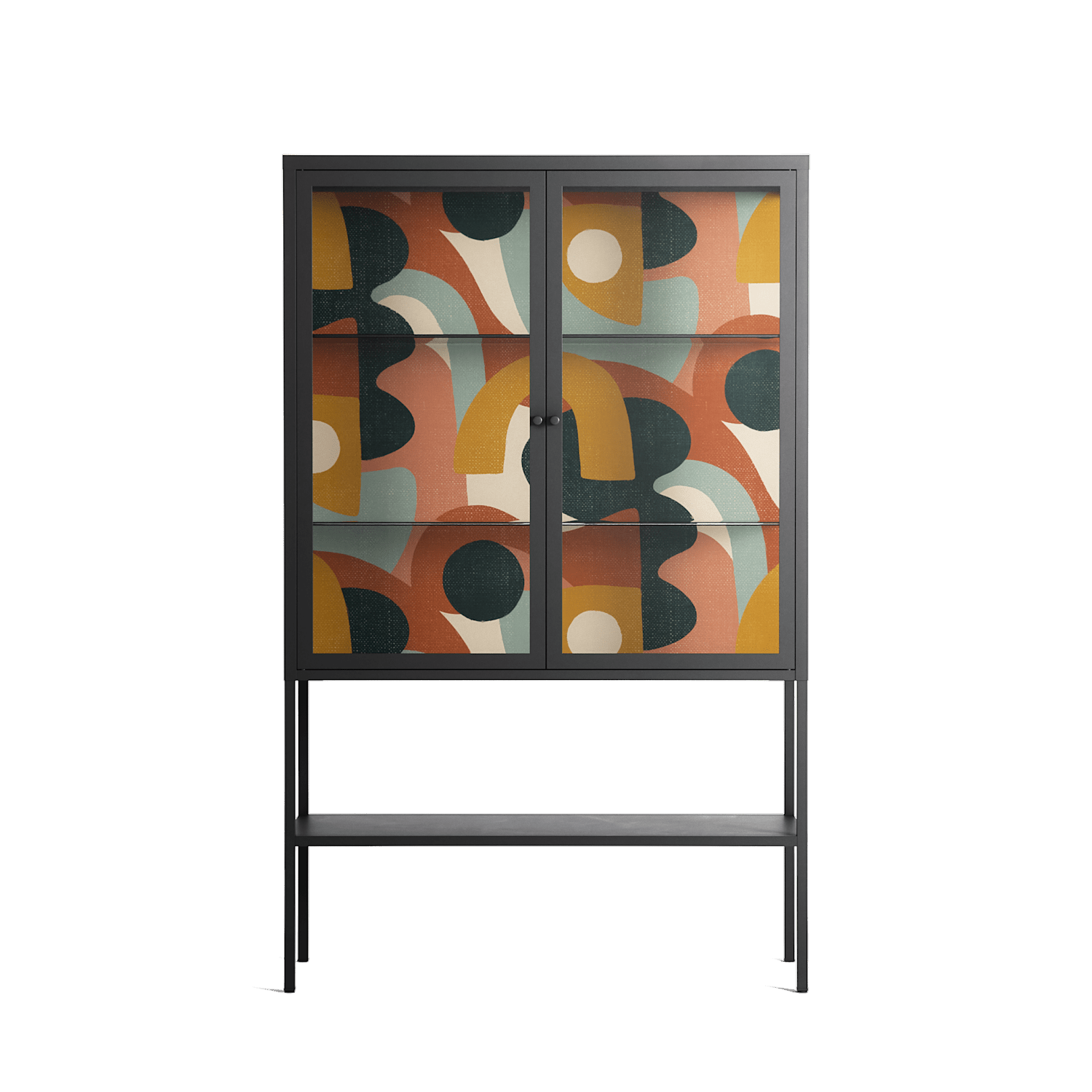Abstract Sunrise - Loft Cabinet - Amy Suther - Antracite - Clear glass