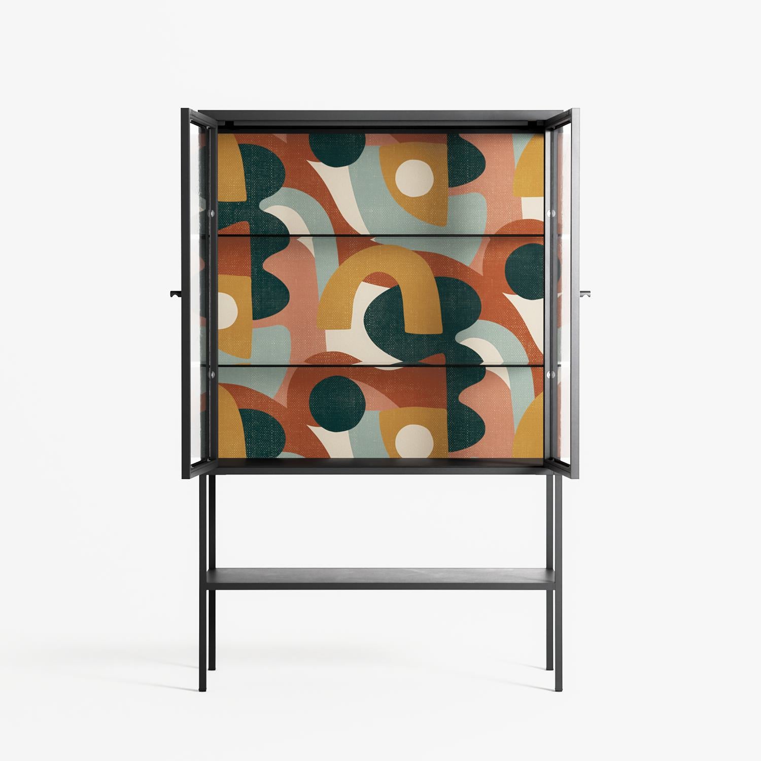 Abstract Sunrise - Loft Cabinet - Amy Suther - Antracite - Clear glass