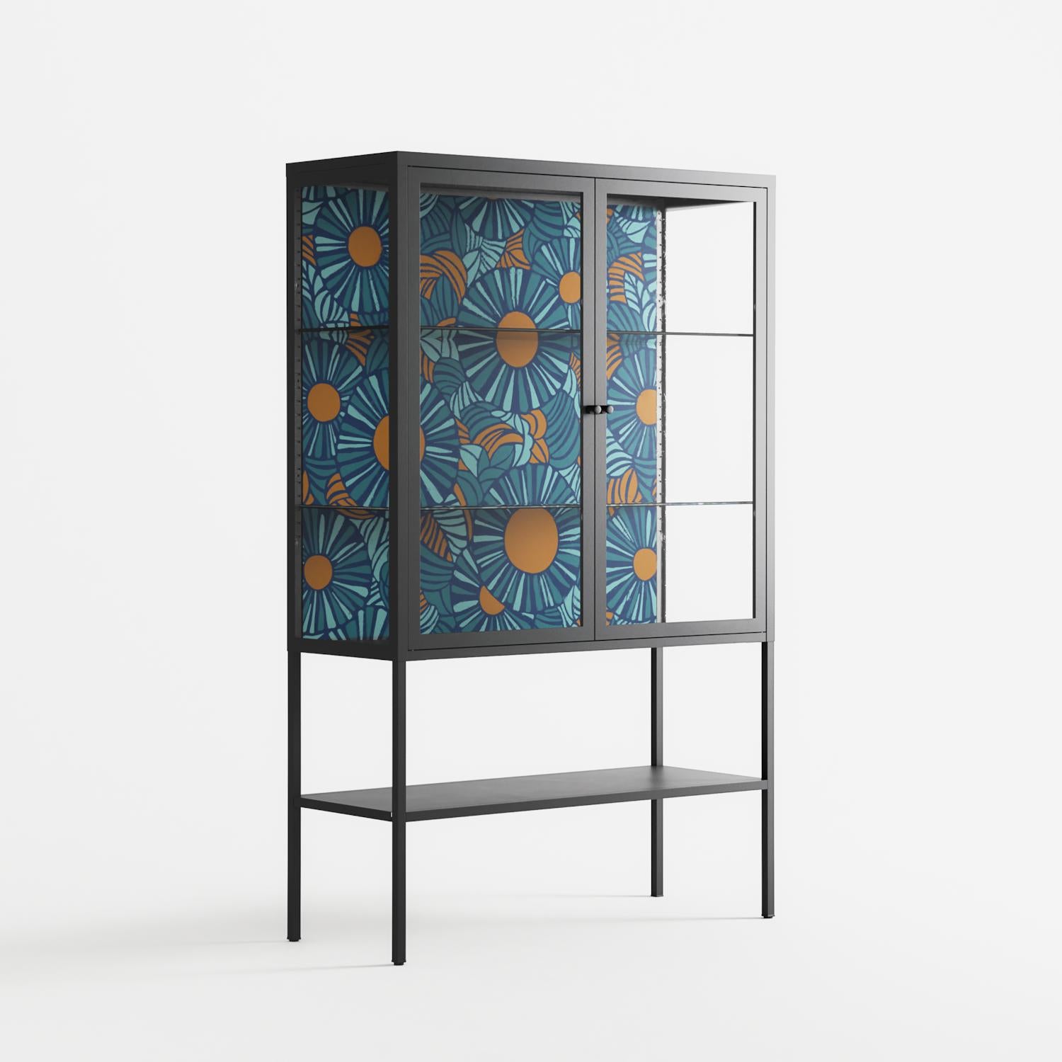 Bellis Bounty Blue - Loft Cabinet - Amy Suther - Antracite - Clear glass