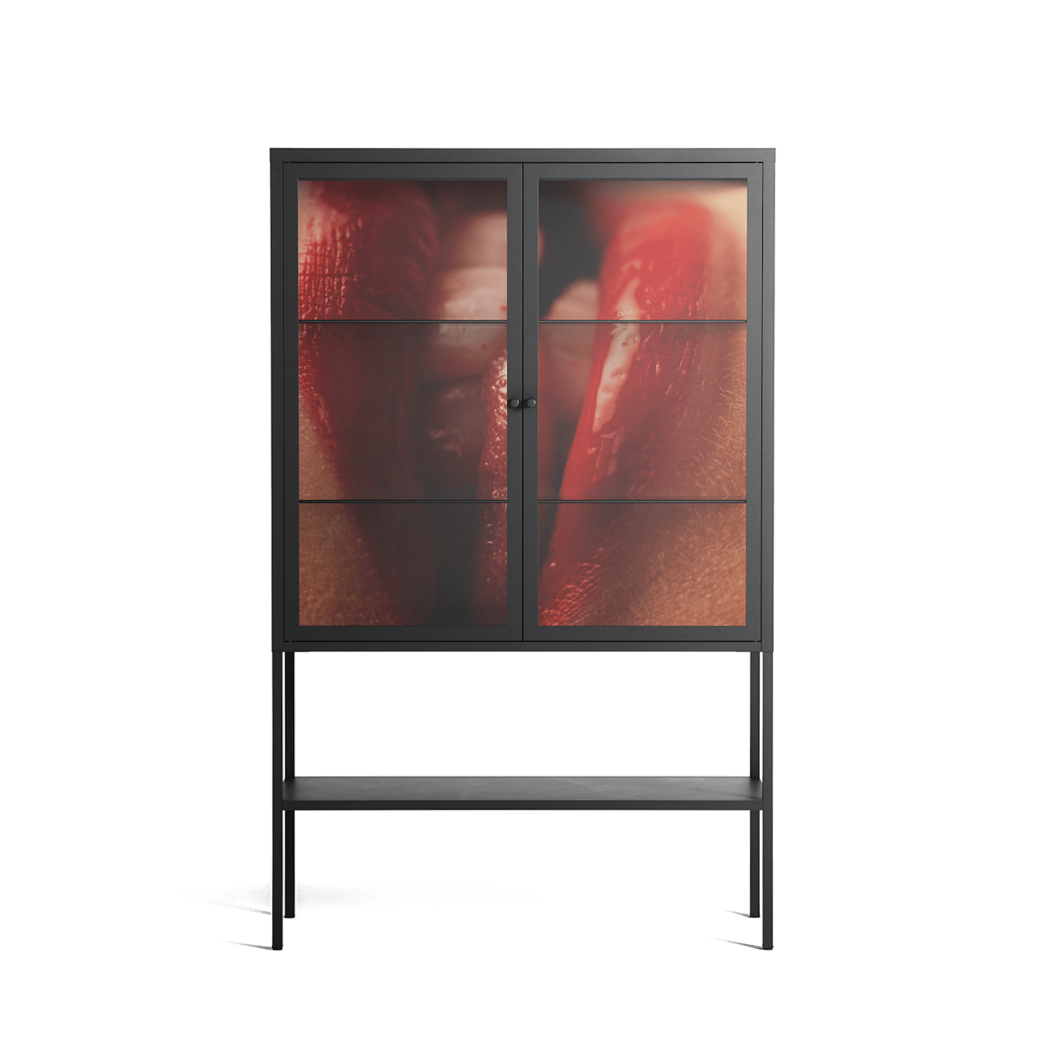 Red 2 - Loft Cabinet - Nadia Ryder - Antracite - Clear glass