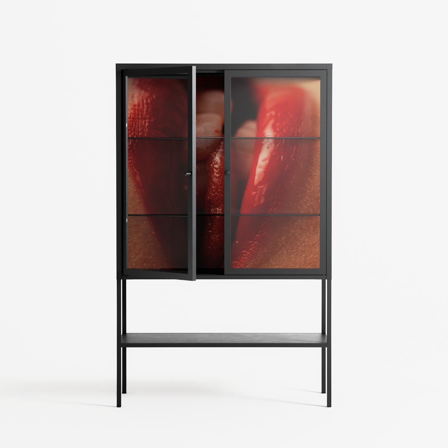 Red 2 - Loft Cabinet - Nadia Ryder - Antracite - Clear glass
