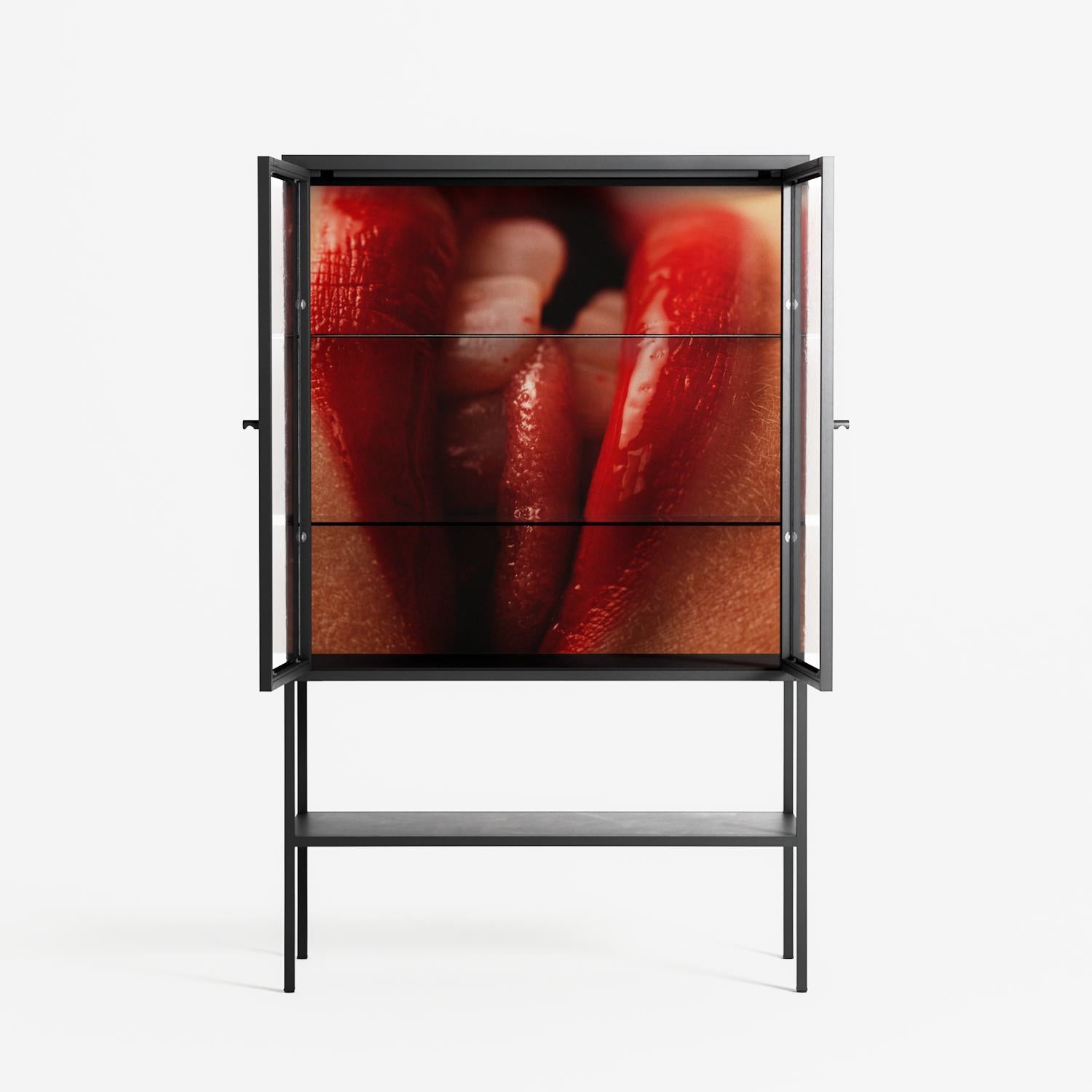 Red 2 - Loft Cabinet - Nadia Ryder - Antracite - Clear glass