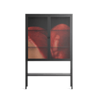 Red 3 - Loft Cabinet - Nadia Ryder - Antracite - Clear glass