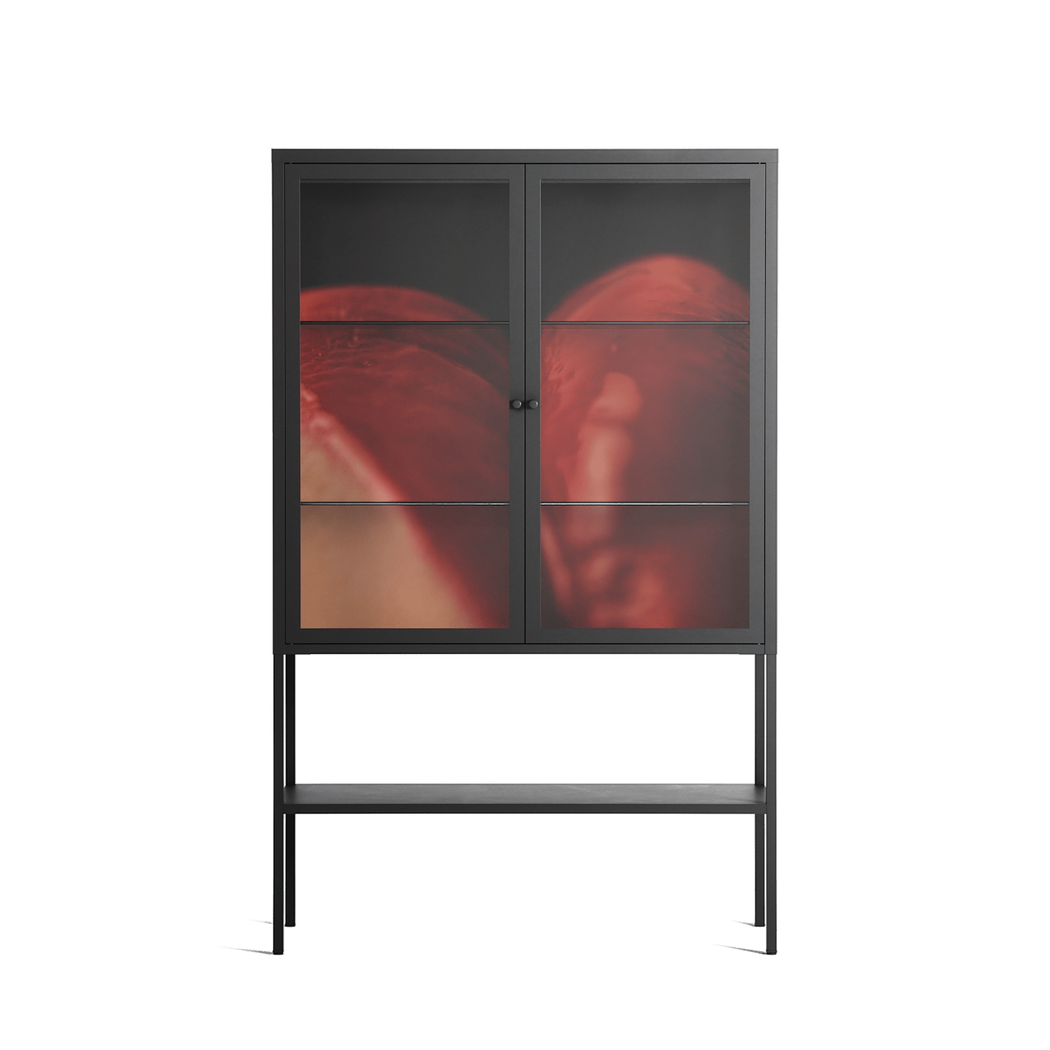 Red 3 - Loft Cabinet - Nadia Ryder - Antracite - Clear glass