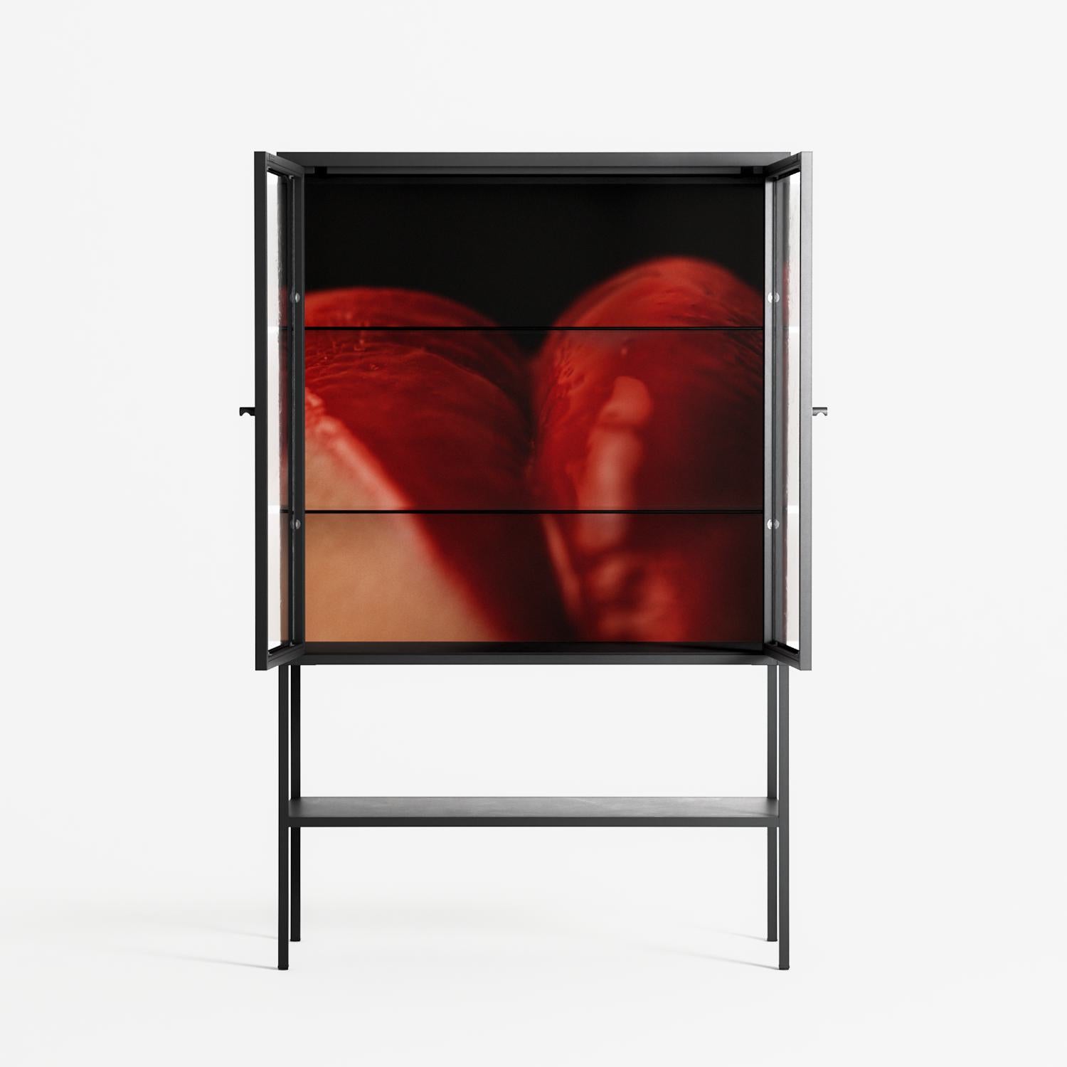 Red 3 - Loft Cabinet - Nadia Ryder - Antracite - Clear glass