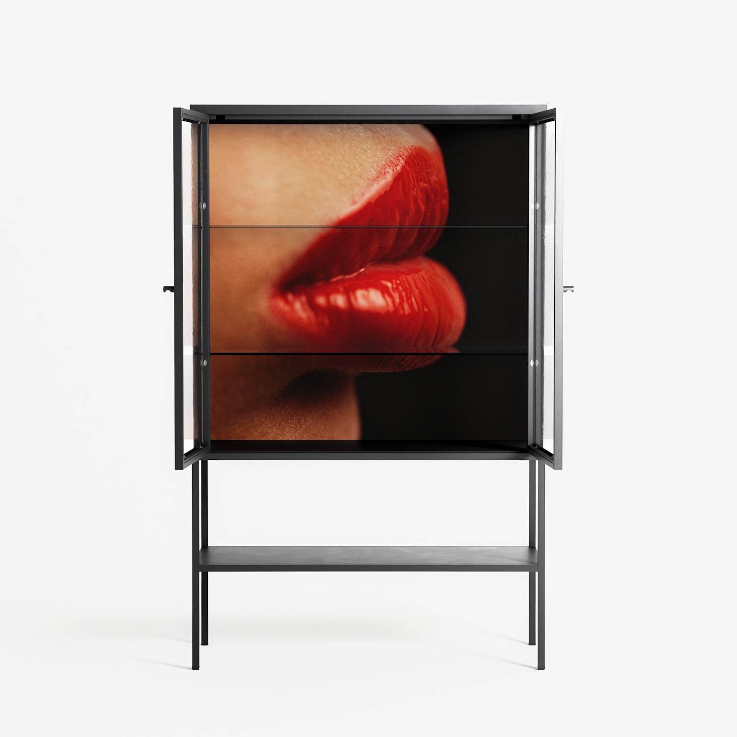 Red 4 - Loft Cabinet - Nadia Ryder - Antracite - Clear glass