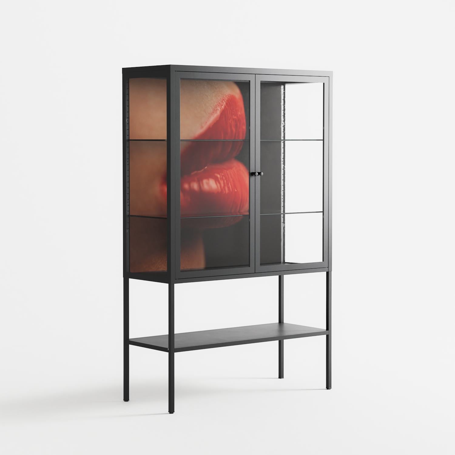 Red 4 - Loft Cabinet - Nadia Ryder - Antracite - Clear glass