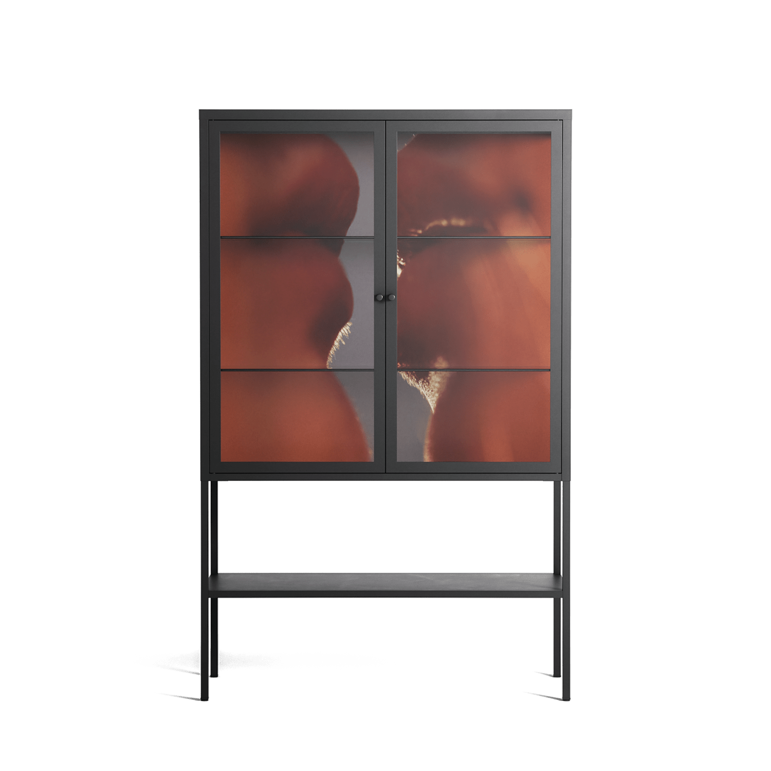 The Art Of Kissing 2 - Loft Cabinet - Nadia Ryder - Antracite - Clear glass