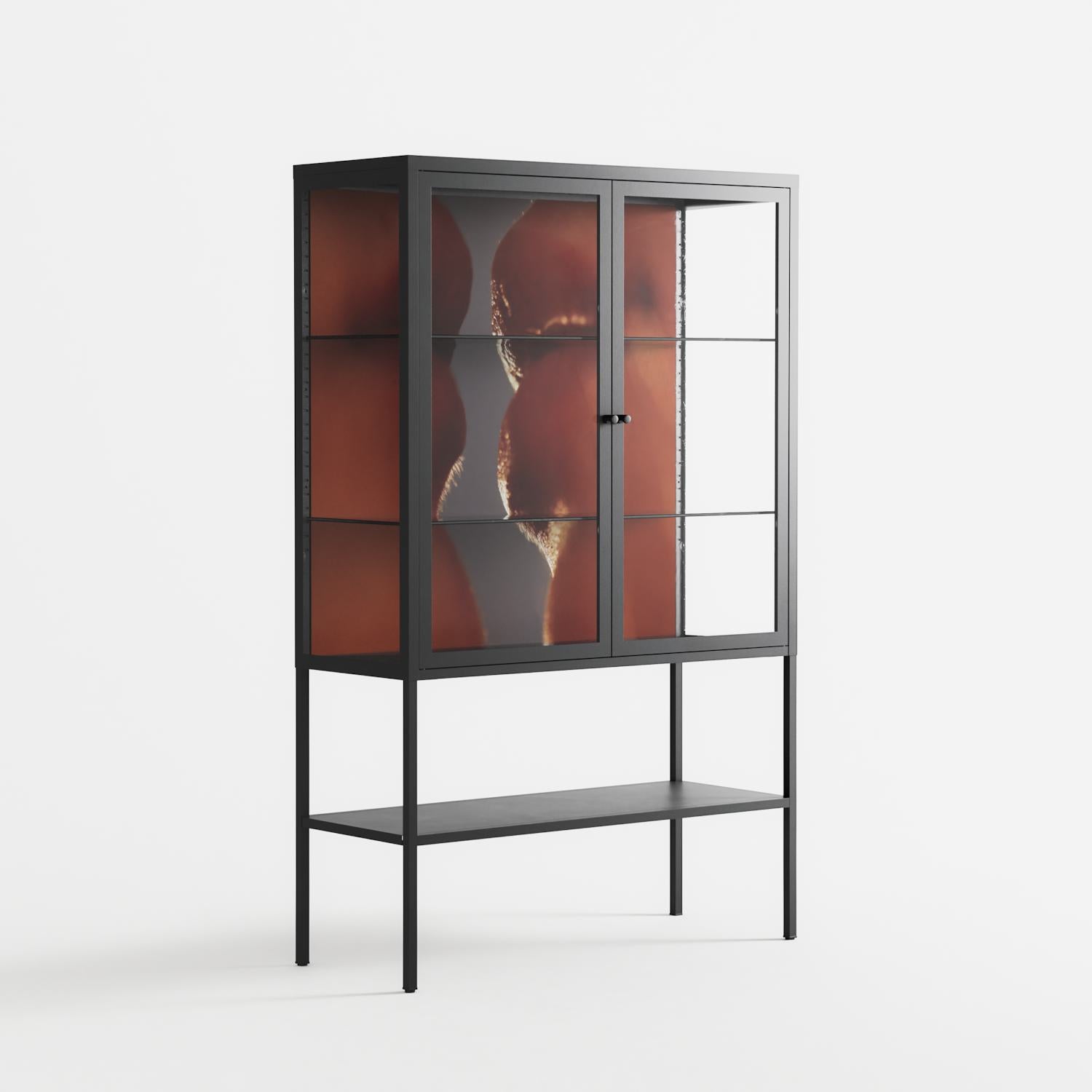 The Art Of Kissing 2 - Loft Cabinet - Nadia Ryder - Antracite - Clear glass