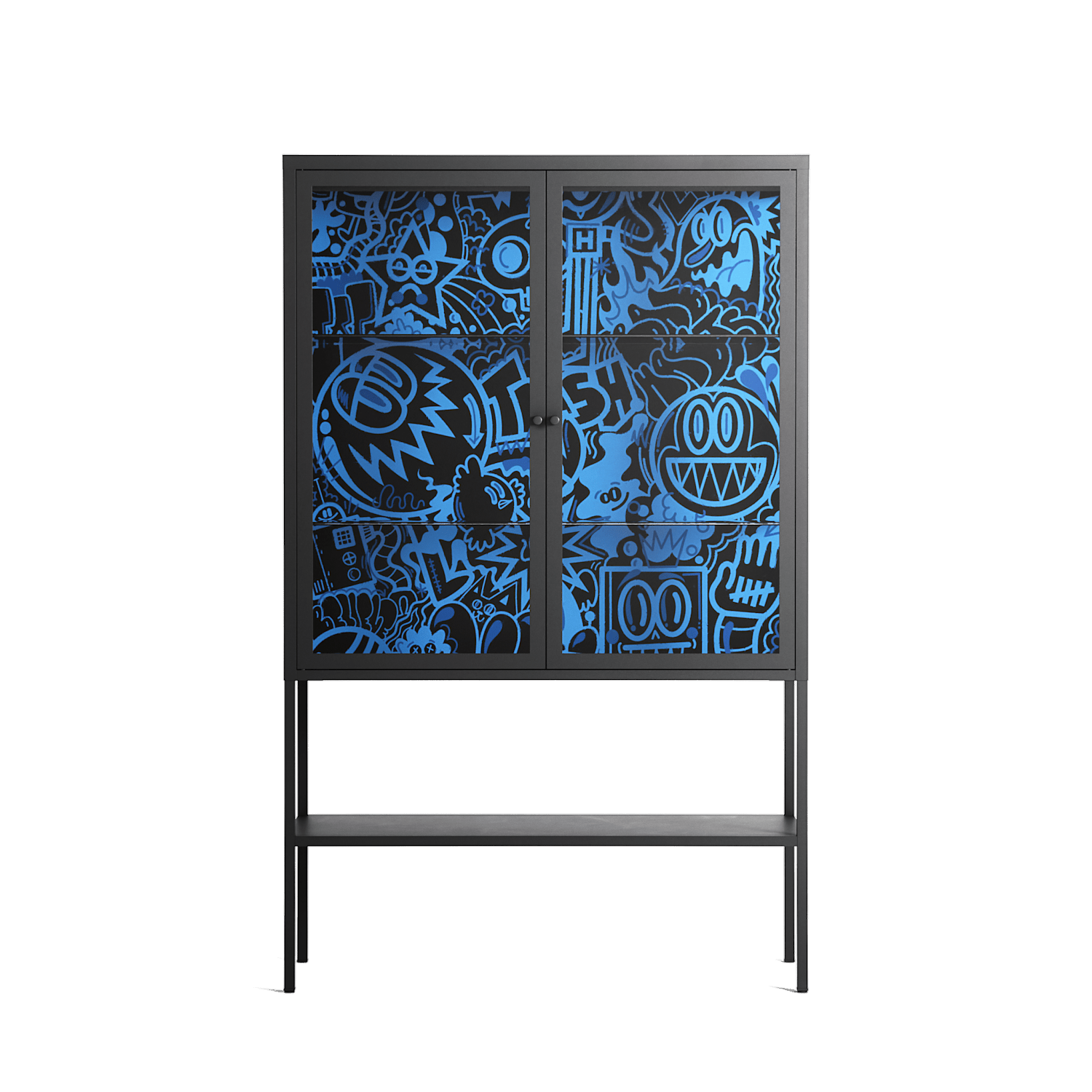 The Blue Line - Loft Cabinet - Craig Watkins - Antracite - Clear glass ...