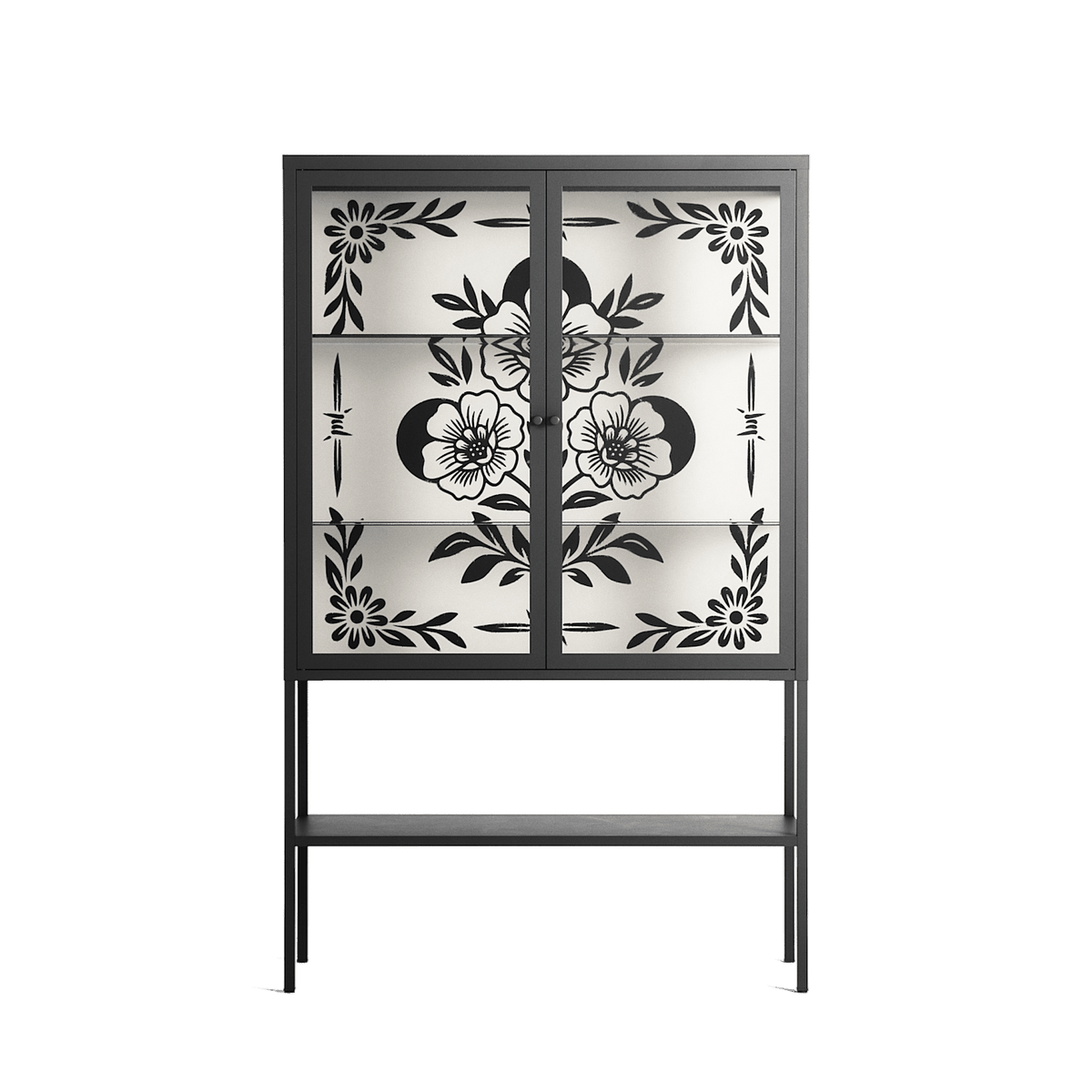Barbed Bloom - Loft Cabinet - Daphna Sebbane - Antracite - Clear glass