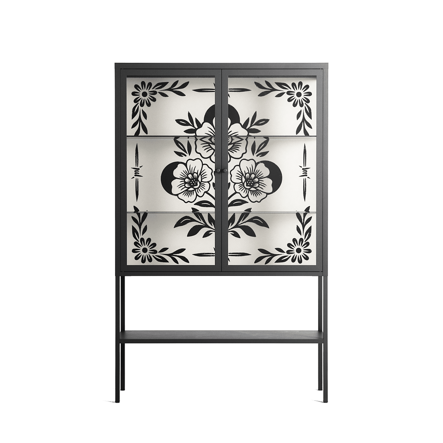 Barbed Bloom - Loft Cabinet - Daphna Sebbane - Antracite - Clear glass