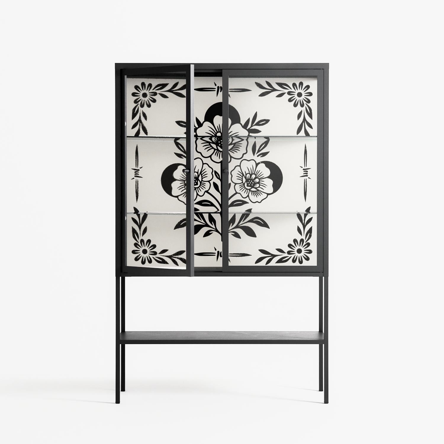 Barbed Bloom - Loft Cabinet - Daphna Sebbane - Antracite - Clear glass