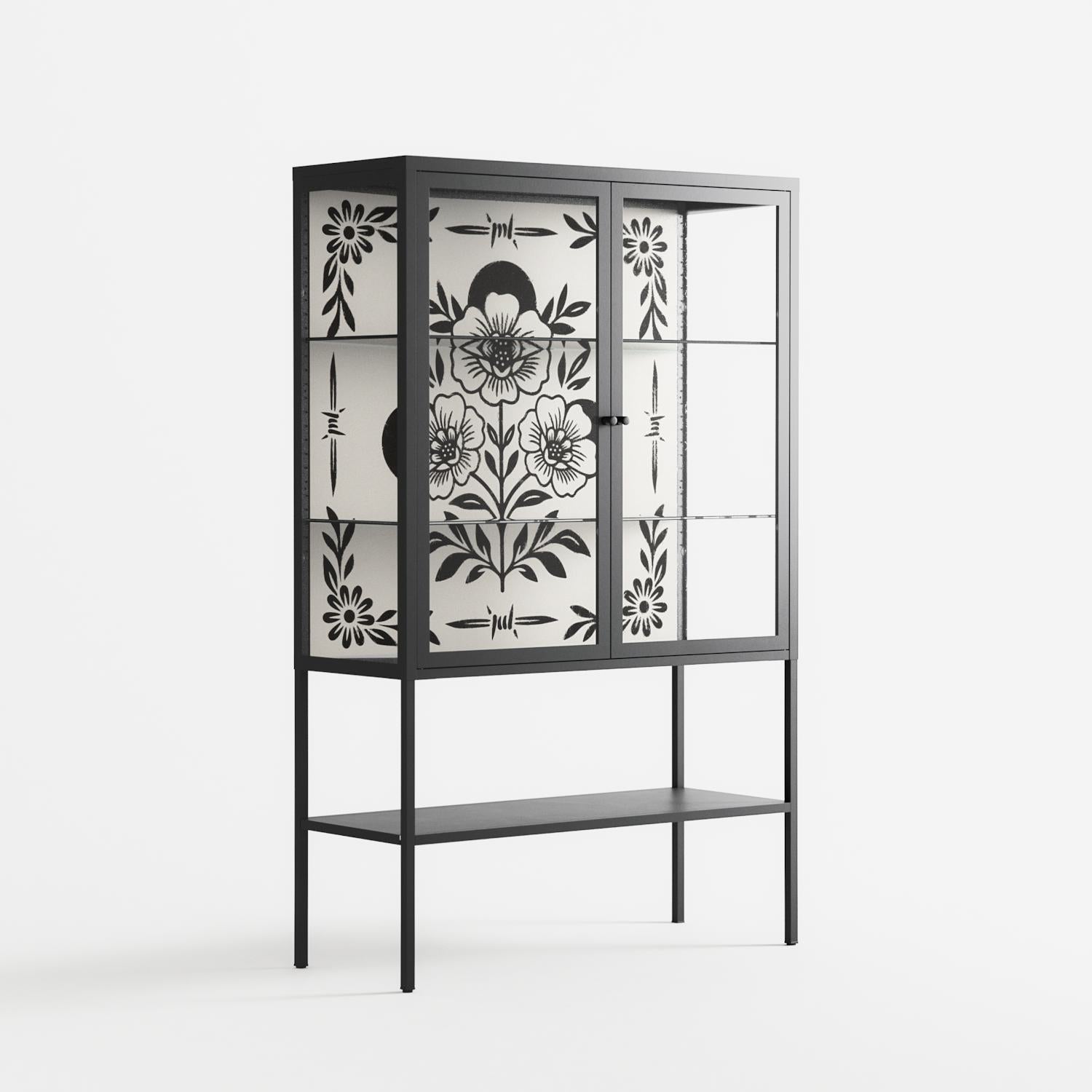 Barbed Bloom - Loft Cabinet - Daphna Sebbane - Antracite - Clear glass