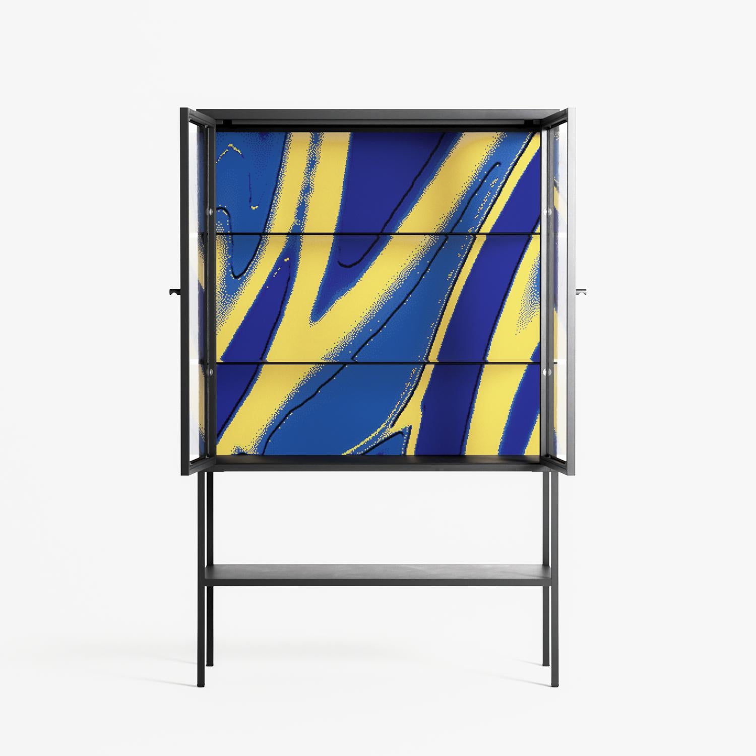 Blue Gale - Loft Cabinet - Oluwasheyi Adebayo - Antracite - Clear glass