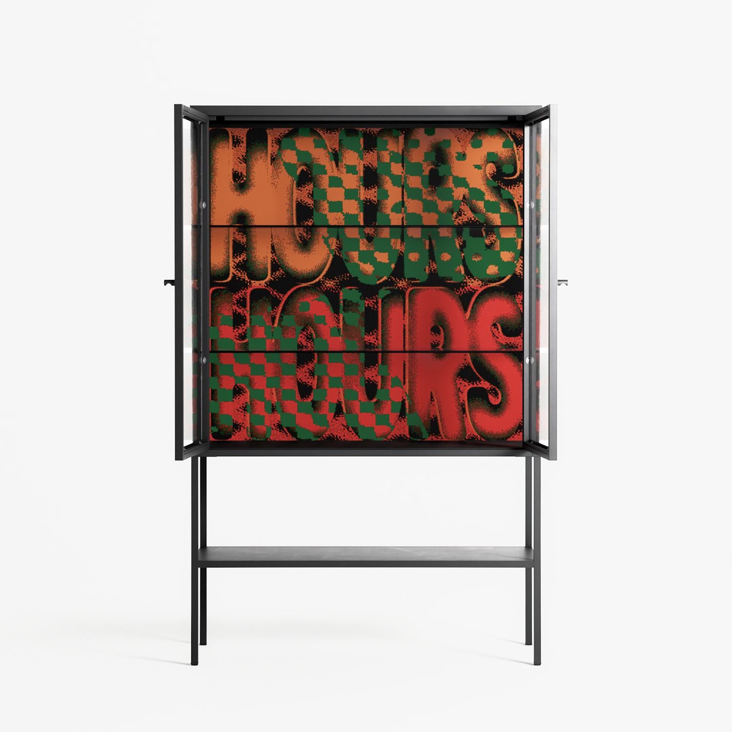 Hours - Loft Cabinet - Oluwasheyi Adebayo - Antracite - Clear glass