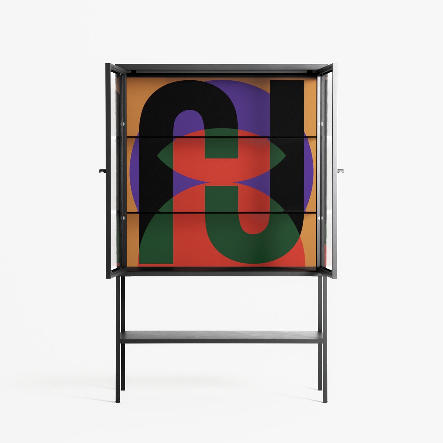 JJ - Loft Cabinet - Oluwasheyi Adebayo - Antracite - Clear glass